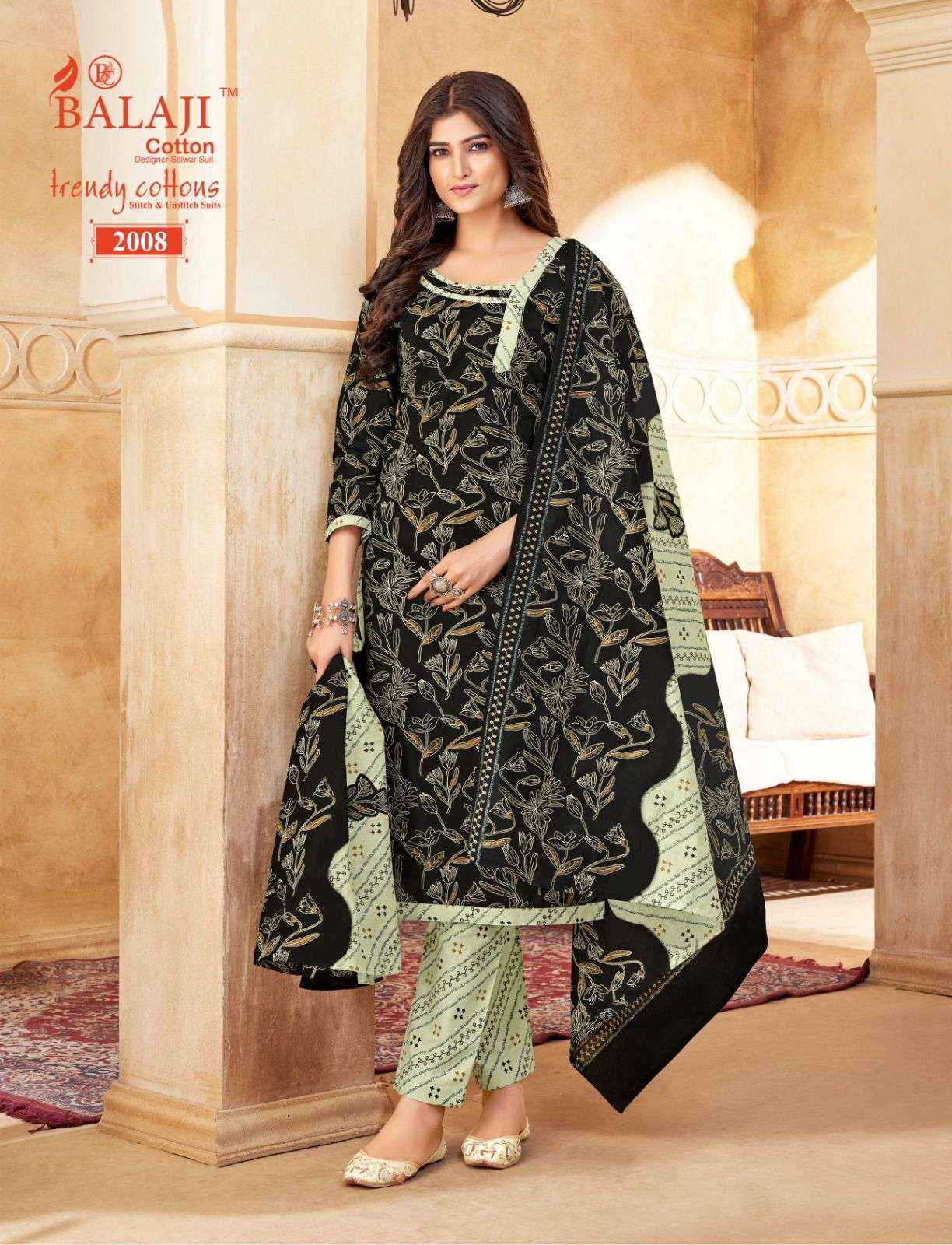 BALAJI COTTON TRENDY COTTON VOL 2 COTTON DRESS MATERIAL FACTORY PRICE ( 12 PCS CATALOG )