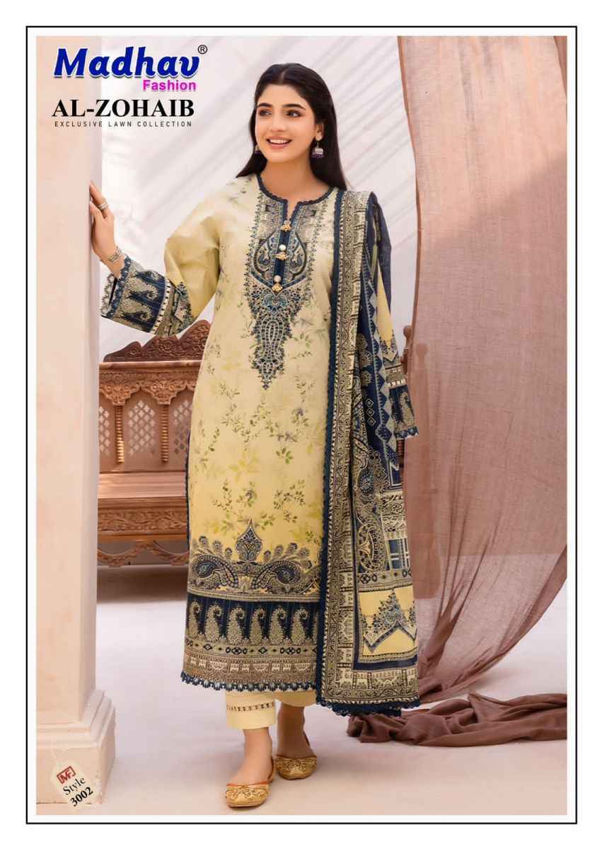 Madhav Fashion Al Zohaib Vol 3 Lawn Cotton Dress Material ( 6 pcs Catalogue )