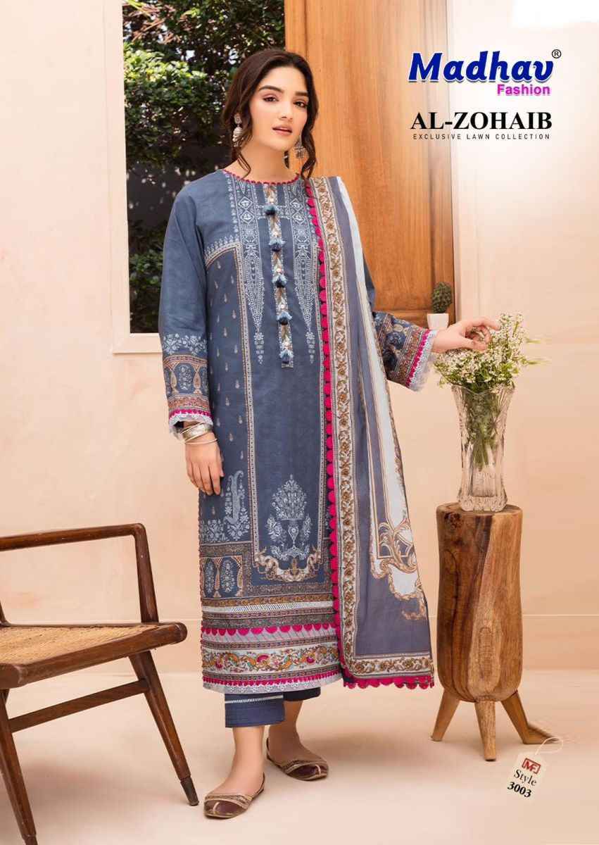 Madhav Fashion Al Zohaib Vol 3 Lawn Cotton Dress Material ( 6 pcs Catalogue )