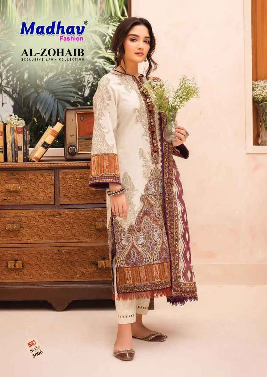 Madhav Fashion Al Zohaib Vol 3 Lawn Cotton Dress Material ( 6 pcs Catalogue )