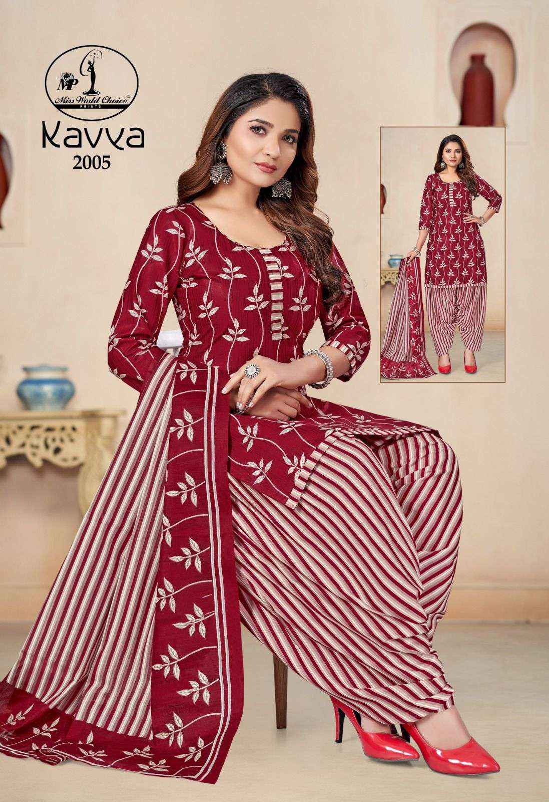 MISS WORLD KAVYA VOL 2 COTTON PATIYALA DRESS MATERIAL ( 10 PCS CATALOG )
