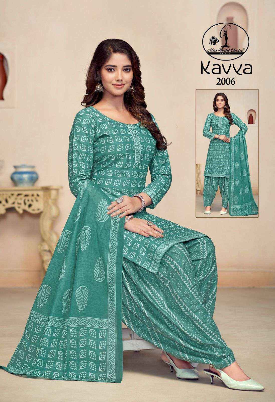 MISS WORLD KAVYA VOL 2 COTTON PATIYALA DRESS MATERIAL ( 10 PCS CATALOG )