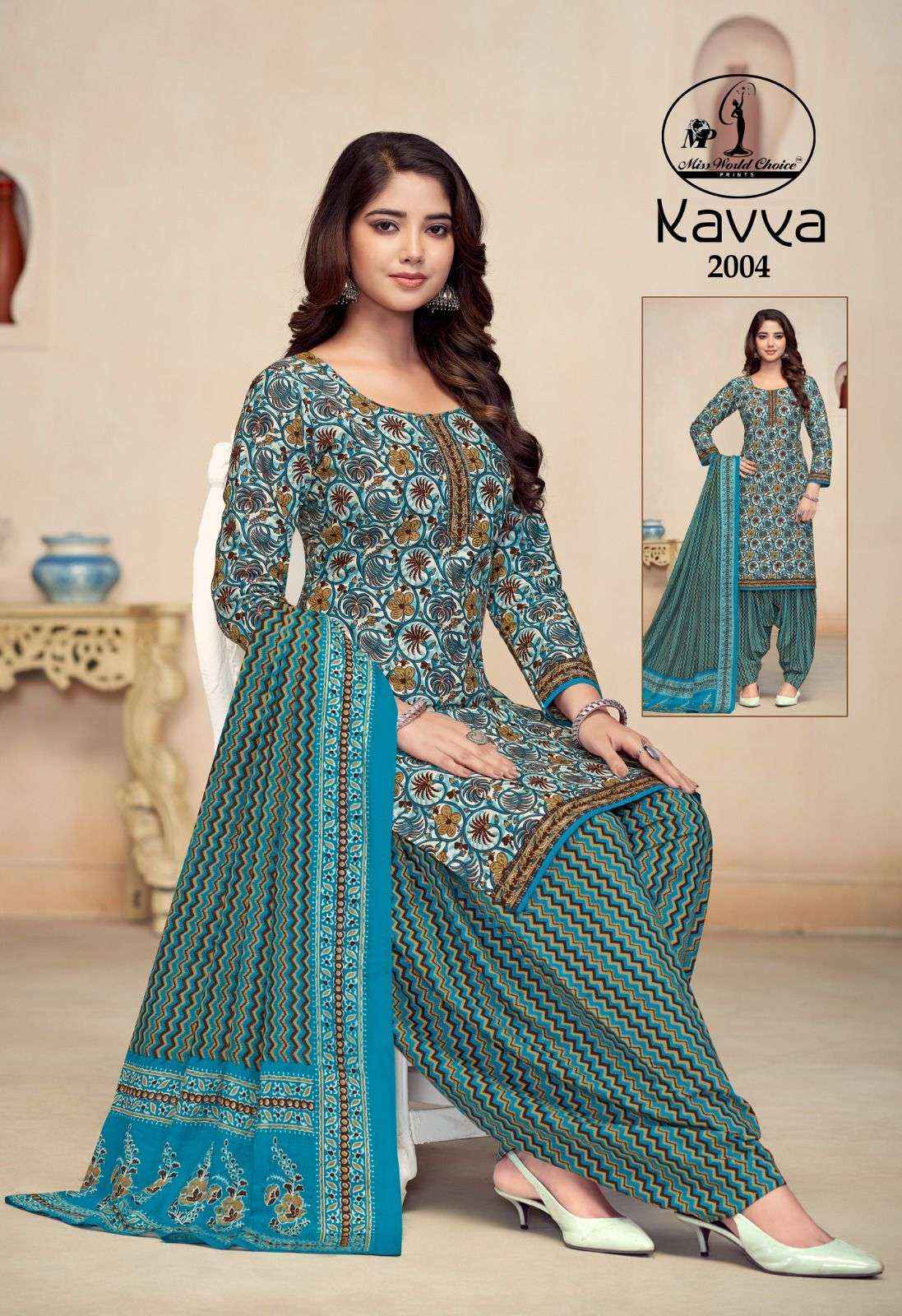 MISS WORLD KAVYA VOL 2 COTTON PATIYALA DRESS MATERIAL ( 10 PCS CATALOG )
