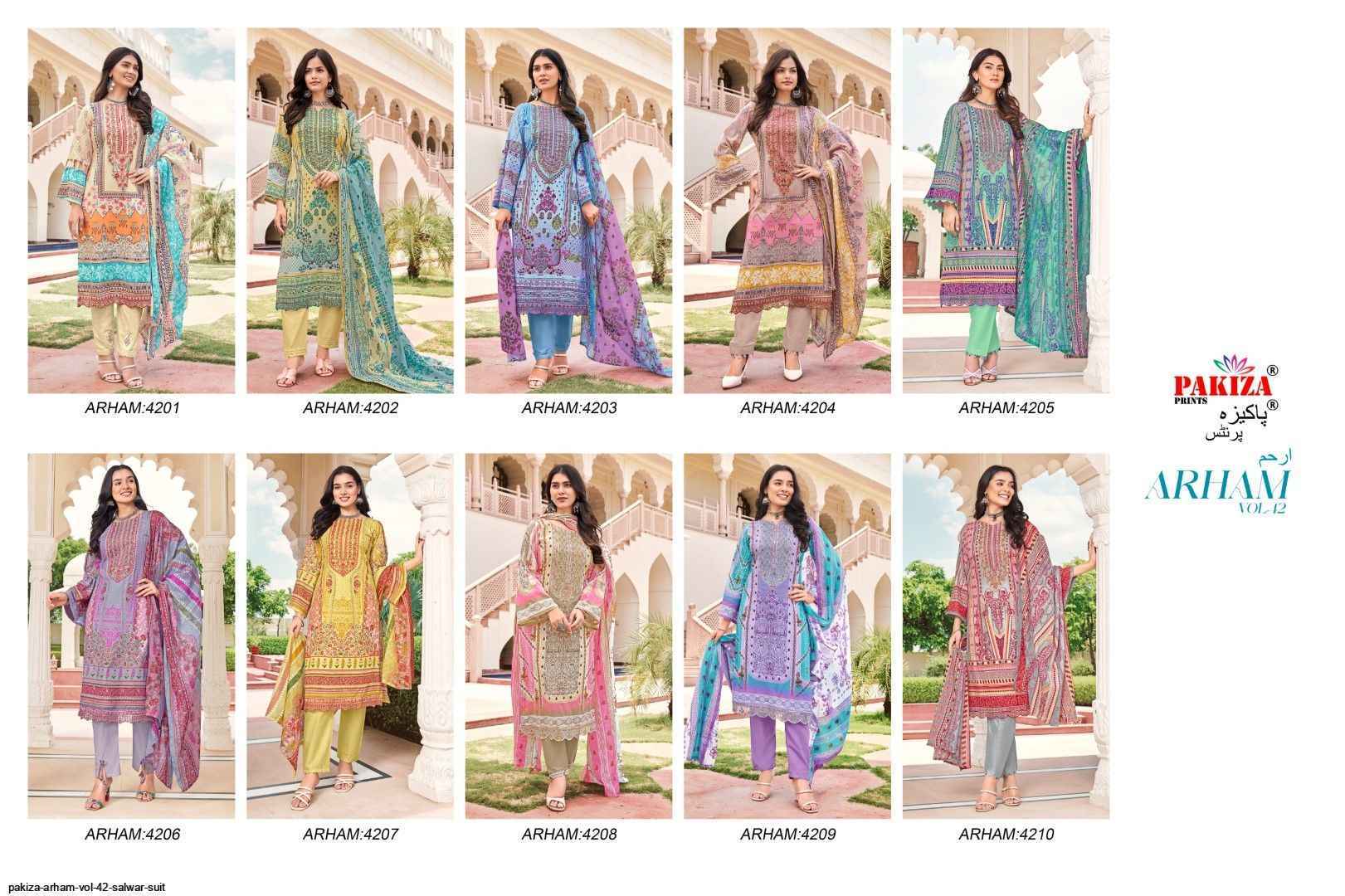 Pakiza Prints Arham Vol 42 Lawn Dress Material ( 10 pcs Catalogue )