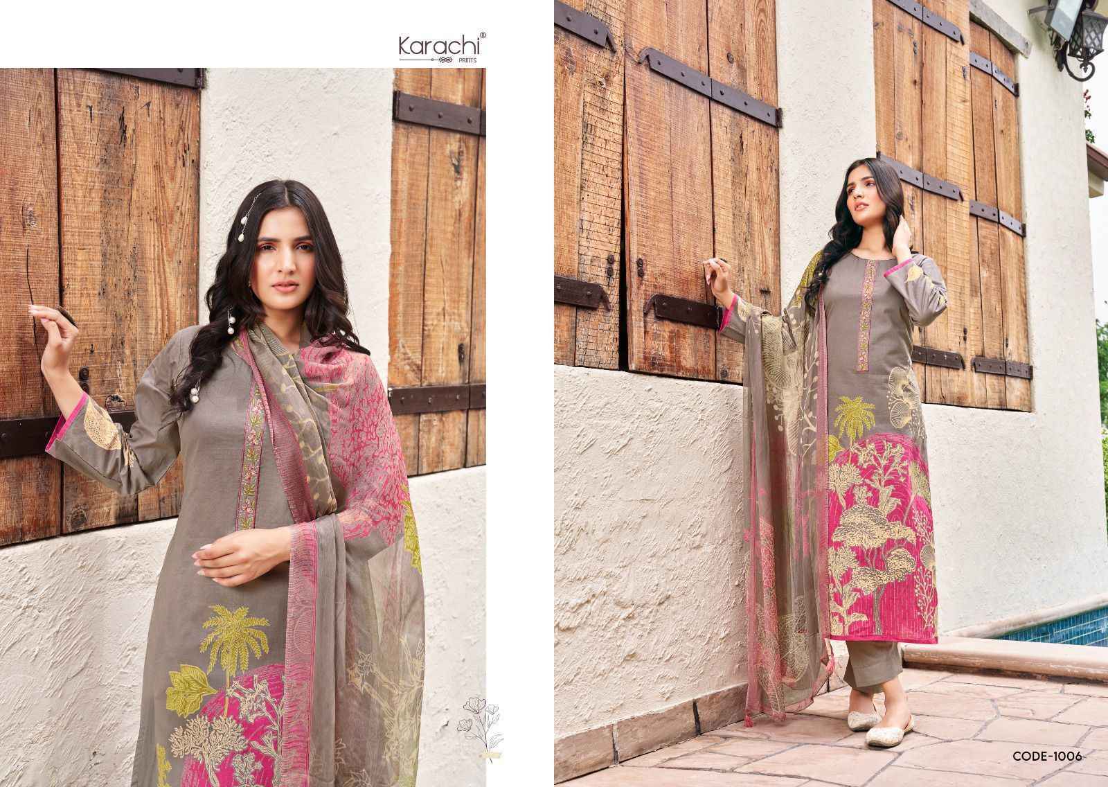 Kesar Karachi Prints Bahara Lawn Wholesale Dress Material Surat ( 6 pcs Catalogue )