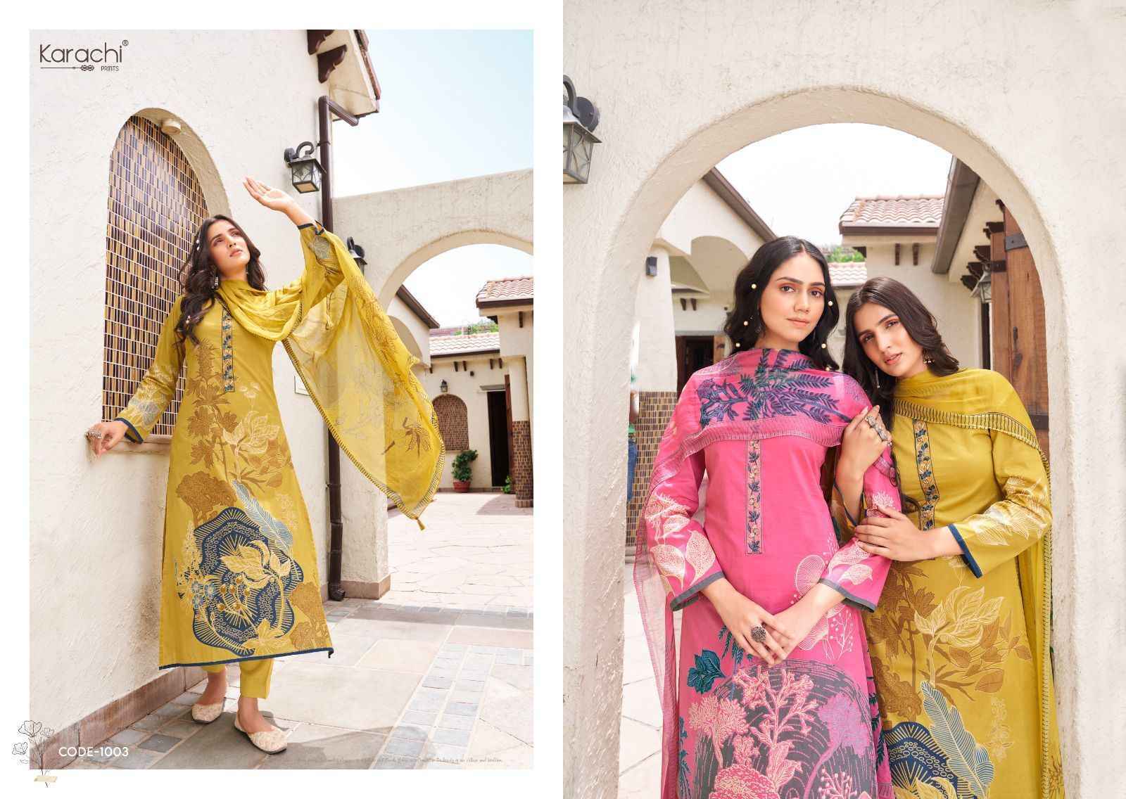Kesar Karachi Prints Bahara Lawn Wholesale Dress Material Surat ( 6 pcs Catalogue )