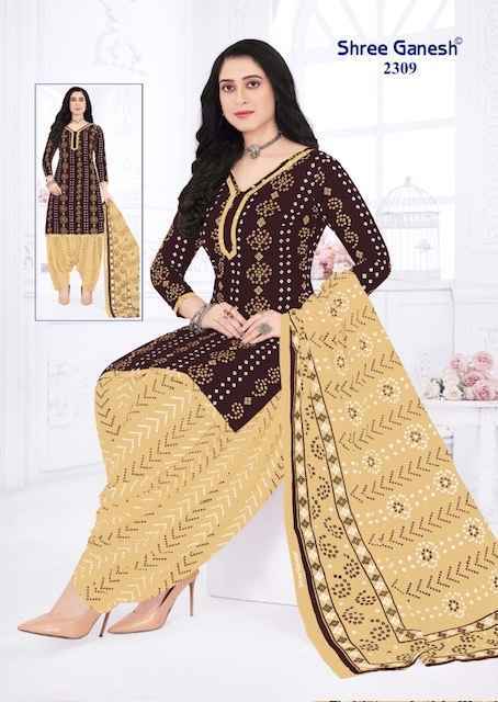 Shree Ganesh Bandhani Vol 3 Cotton Wholesale Dress Material (15 pcs Catalogue )