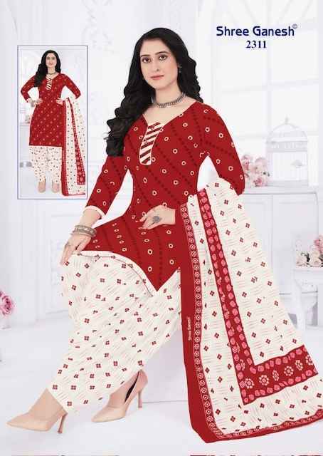 Shree Ganesh Bandhani Vol 3 Cotton Wholesale Dress Material (15 pcs Catalogue )