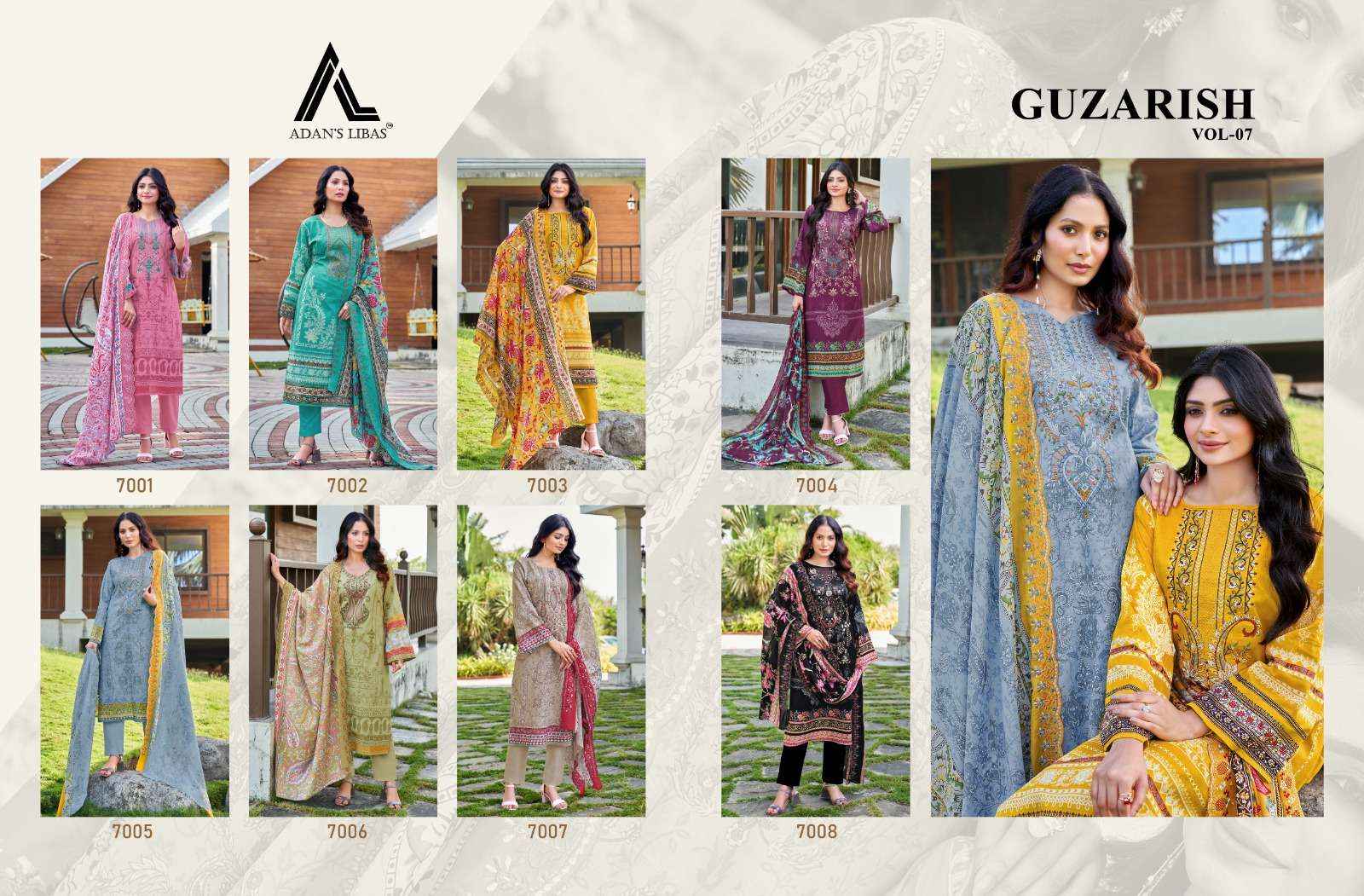 ADAN LIBAS GUZARISH VOL 14 COTTON DIGITAL PRINTS WITH FANCY DUPATTA WORK SUIT ( 8 PCS CATALOG )