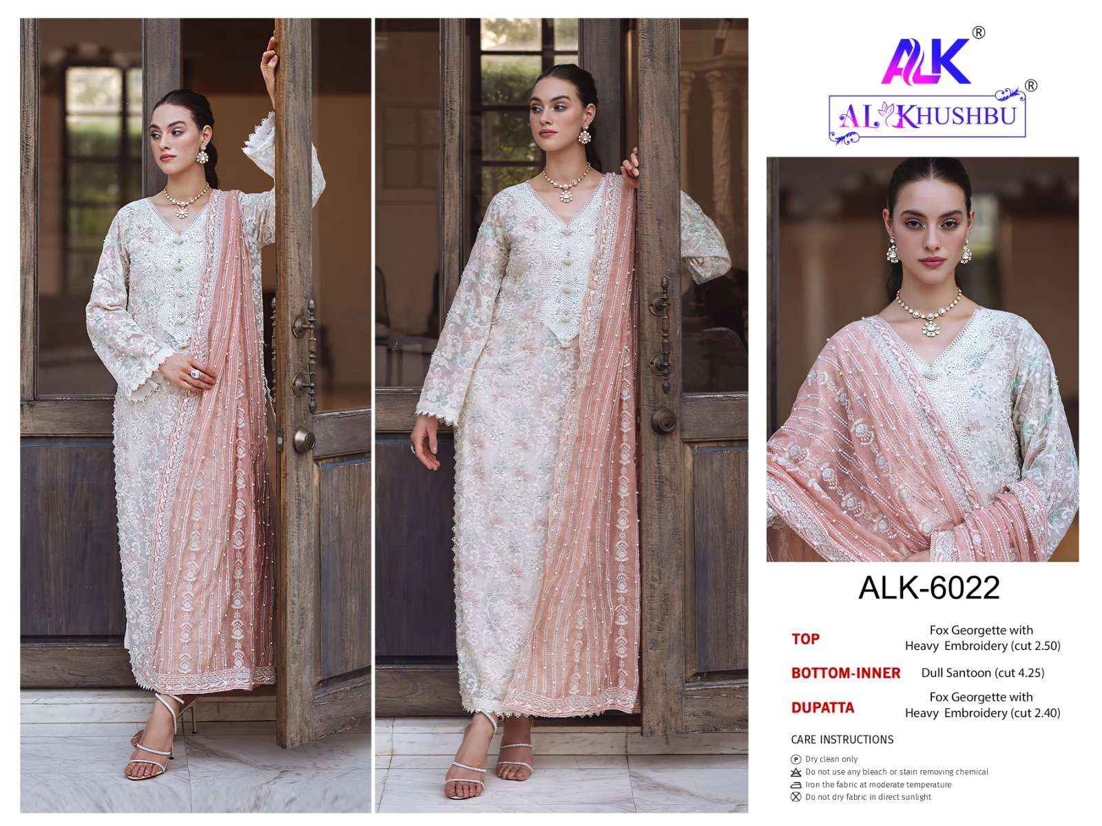 AL KHUSHBU DESIGN NO - 6021-22-23 GEORGETTE PAKISTANI SUIT ( 3 PCS CATALOG )