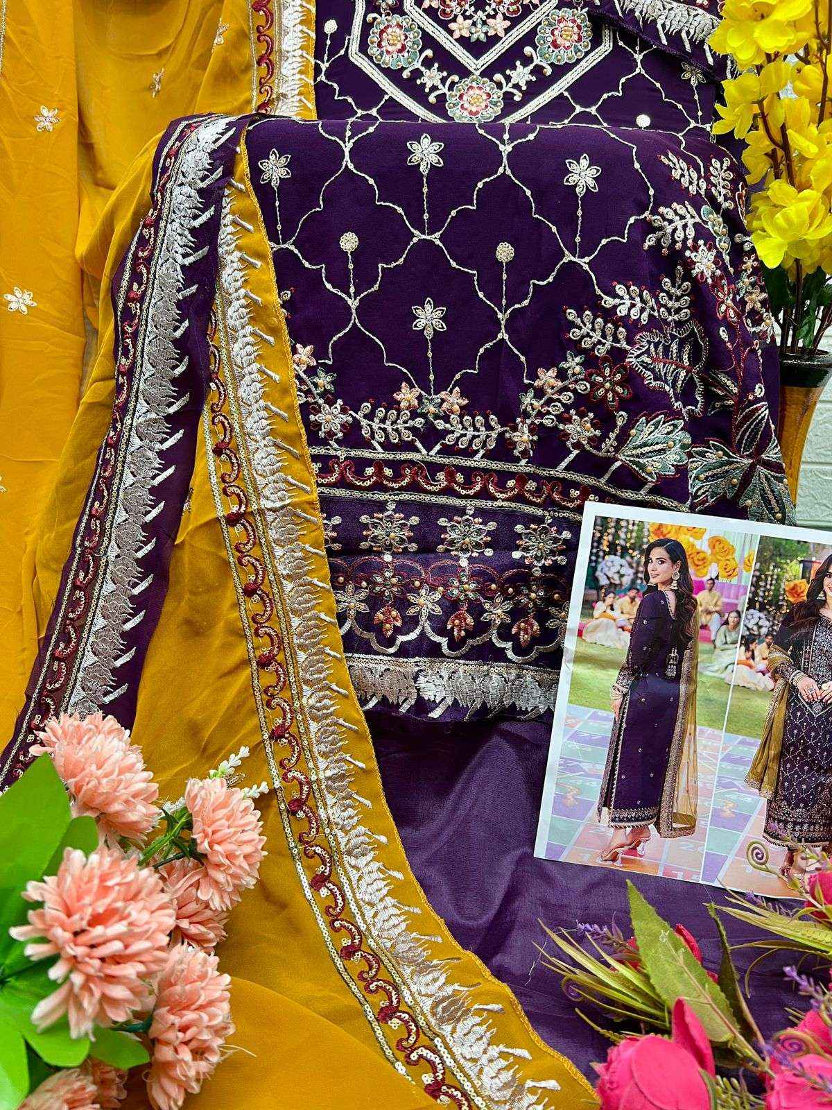 AL KHUSHBU DESIGN NO - 6021-22-23 GEORGETTE PAKISTANI SUIT ( 3 PCS CATALOG )