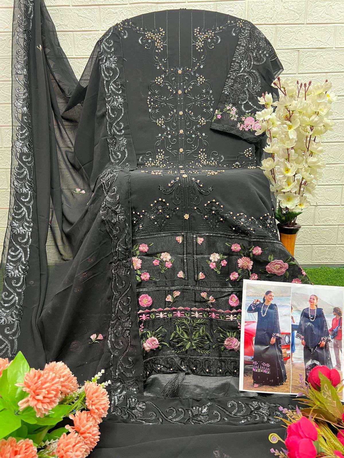 AL KHUSHBU DESIGN NO - 6021-22-23 GEORGETTE PAKISTANI SUIT ( 3 PCS CATALOG )