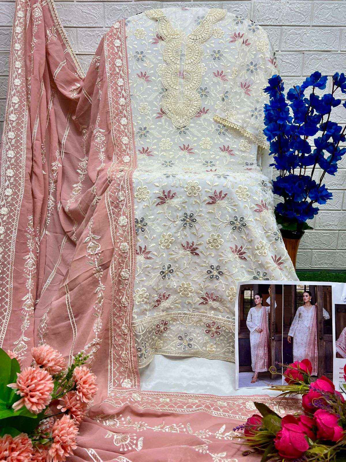 AL KHUSHBU DESIGN NO - 6021-22-23 GEORGETTE PAKISTANI SUIT ( 3 PCS CATALOG )