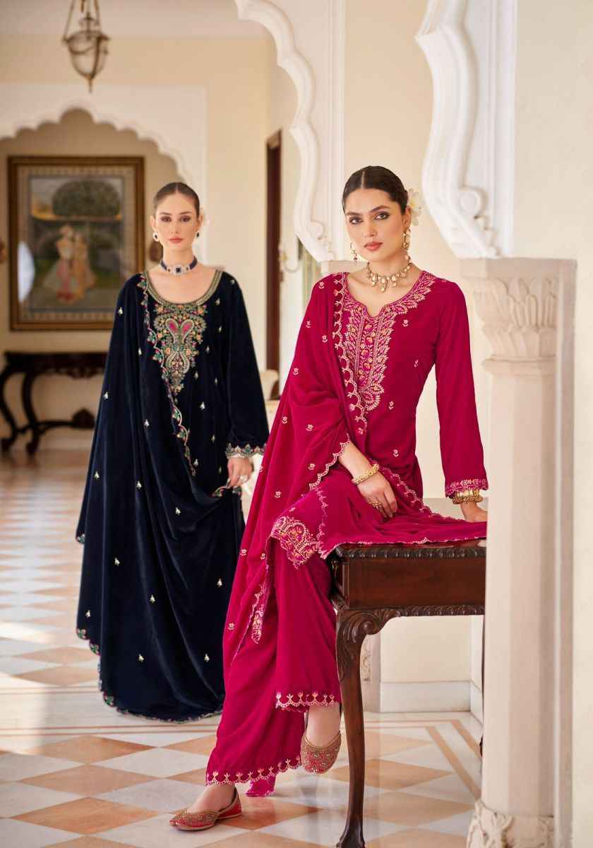 Alok Shabnam Velvet wholesale surat salwar kameez 4 pcs Catalogue