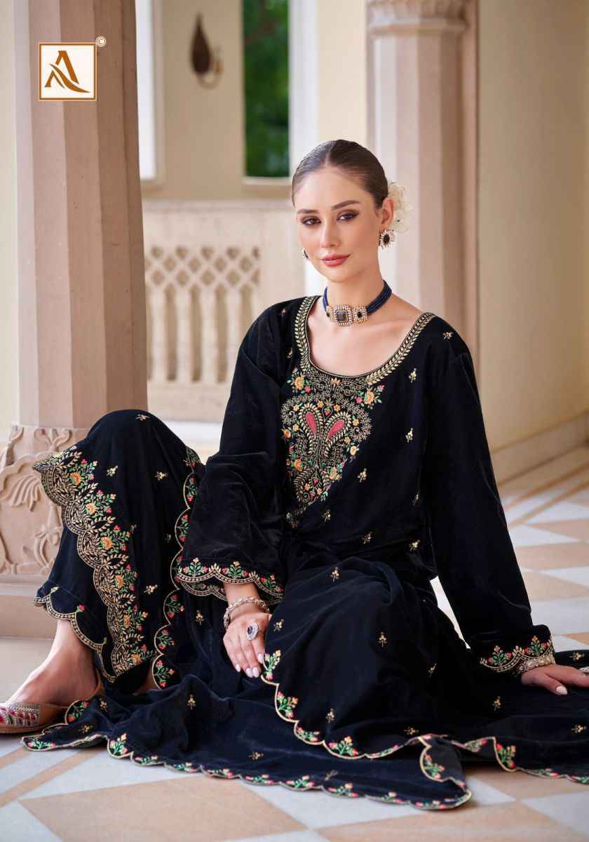 Alok Shabnam Velvet wholesale surat salwar kameez 4 pcs Catalogue