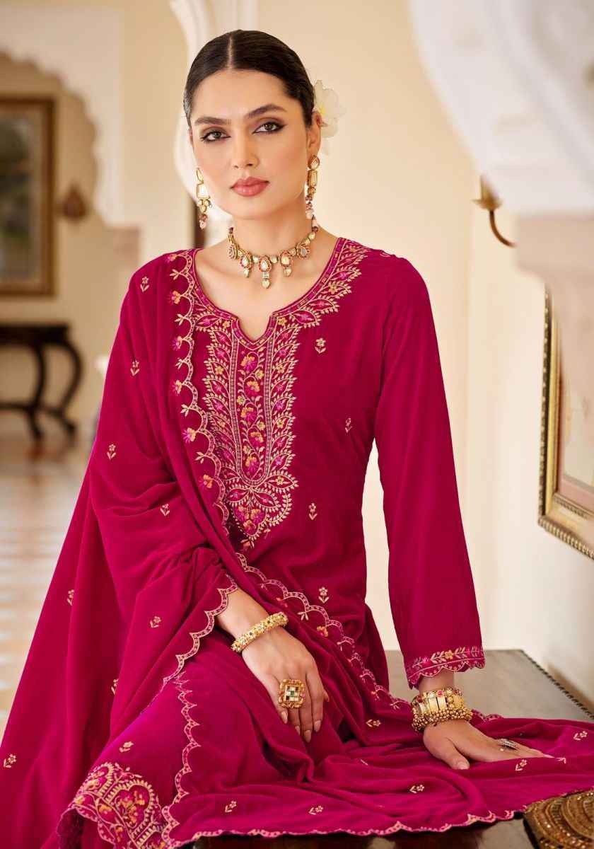 Alok Shabnam Velvet wholesale surat salwar kameez 4 pcs Catalogue