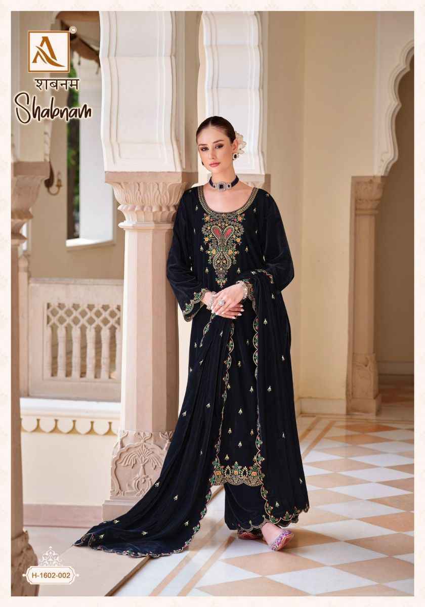 Alok Shabnam Velvet wholesale surat salwar kameez 4 pcs Catalogue