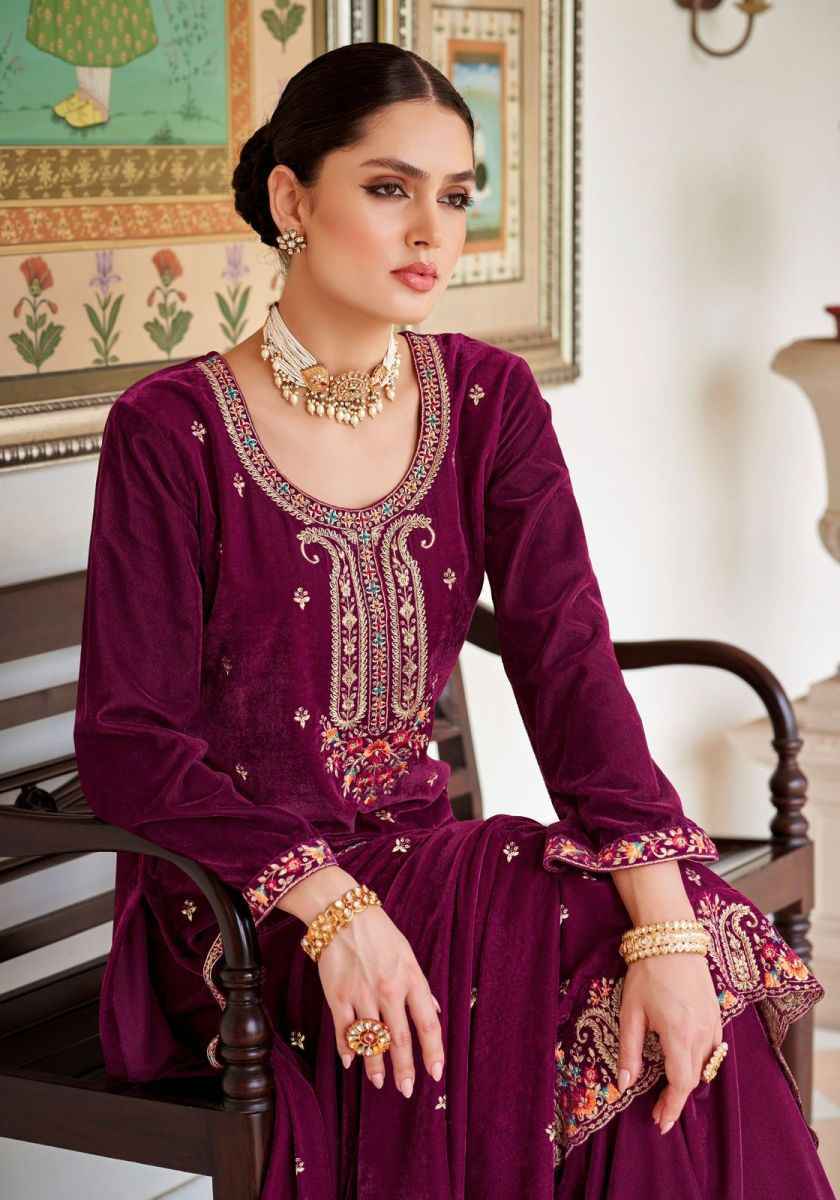 Alok Shabnam Velvet wholesale surat salwar kameez 4 pcs Catalogue