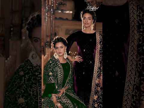 BELLIZA DESIGNER STUDIO NOOR E SHAMA VELVET DESIGNER SUIT ( 6 PCS CATALOG )