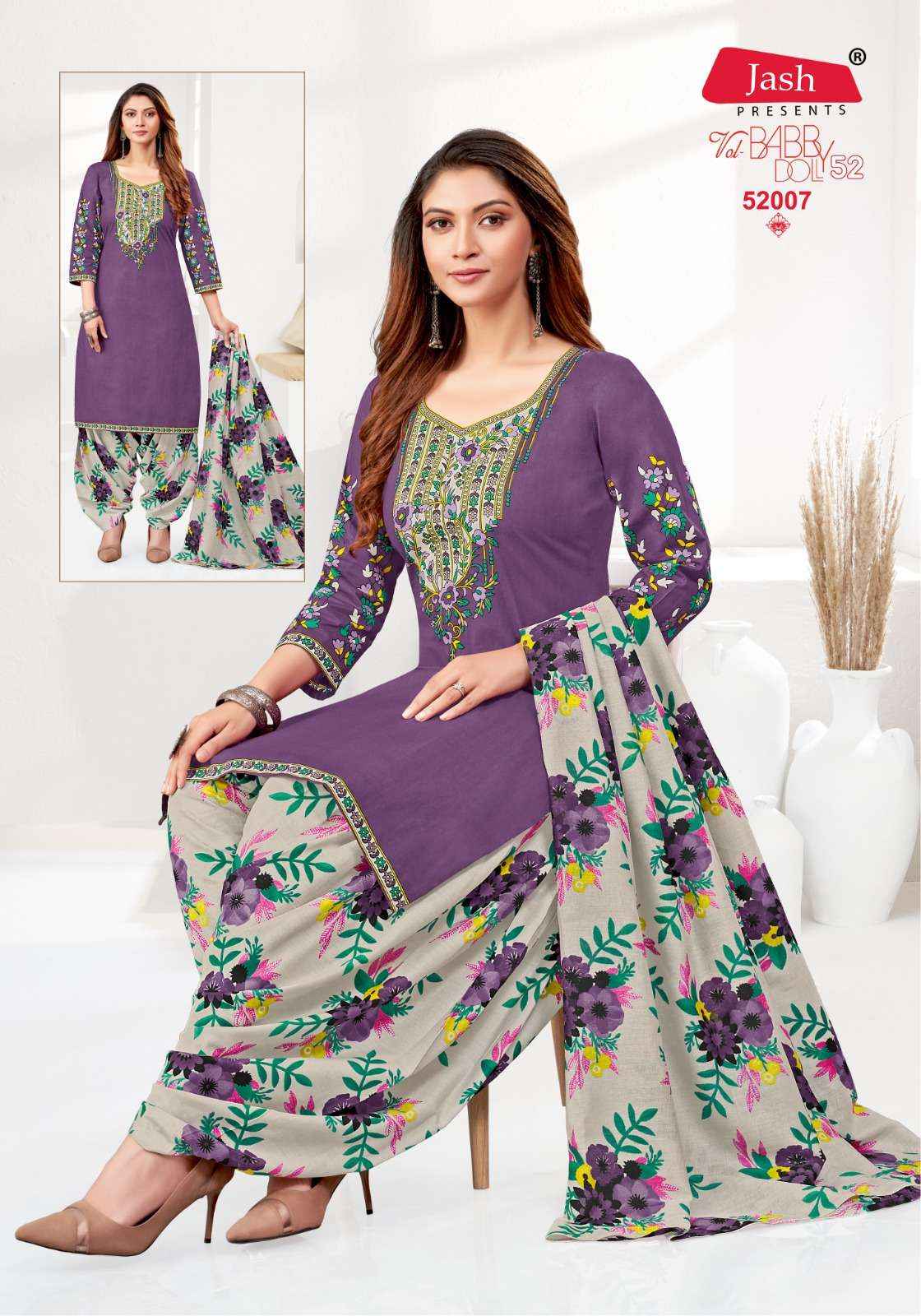 JASH BABY DOLL VOL 52 COTTON PATIYALA SALWAR SUIT WHOLESALE PRICE ( 12 PCS CATALOG )
