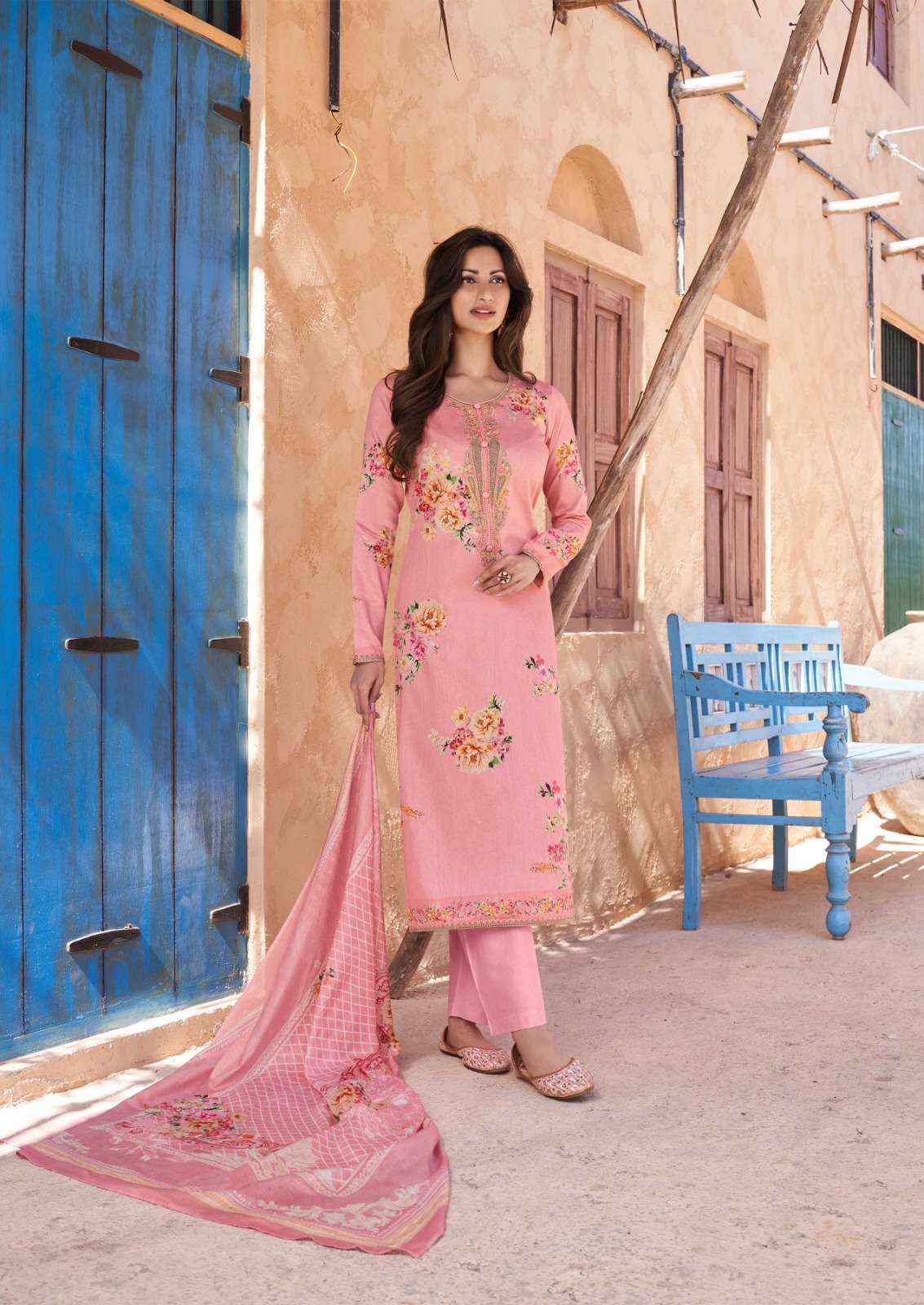 THE HERMITAGE SHOP AARKE LAWN COTTON DIGITAL PRINT WITH FANCY WORK SUIT ( 6 PCS CATALOG )