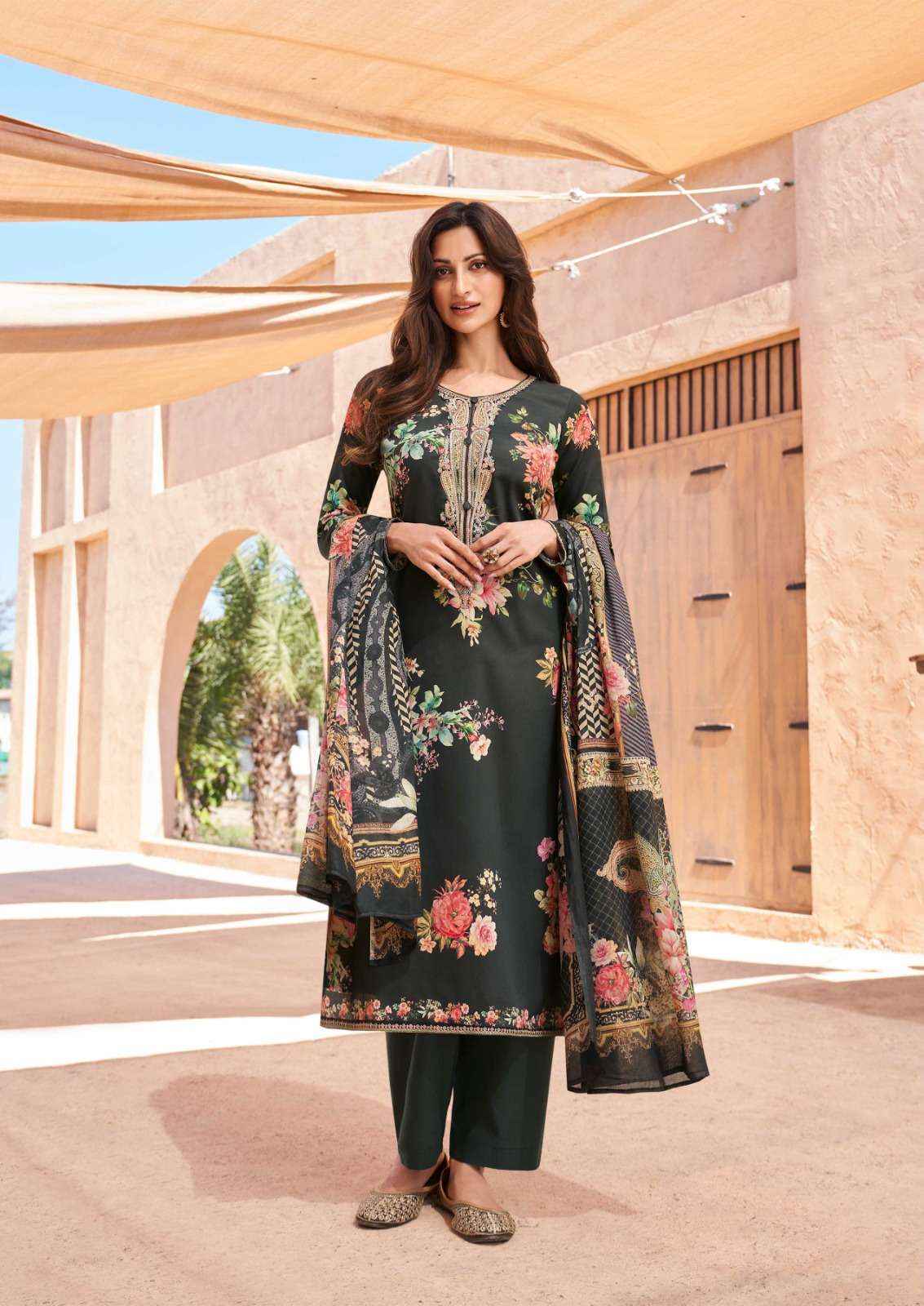 THE HERMITAGE SHOP AARKE LAWN COTTON DIGITAL PRINT WITH FANCY WORK SUIT ( 6 PCS CATALOG )