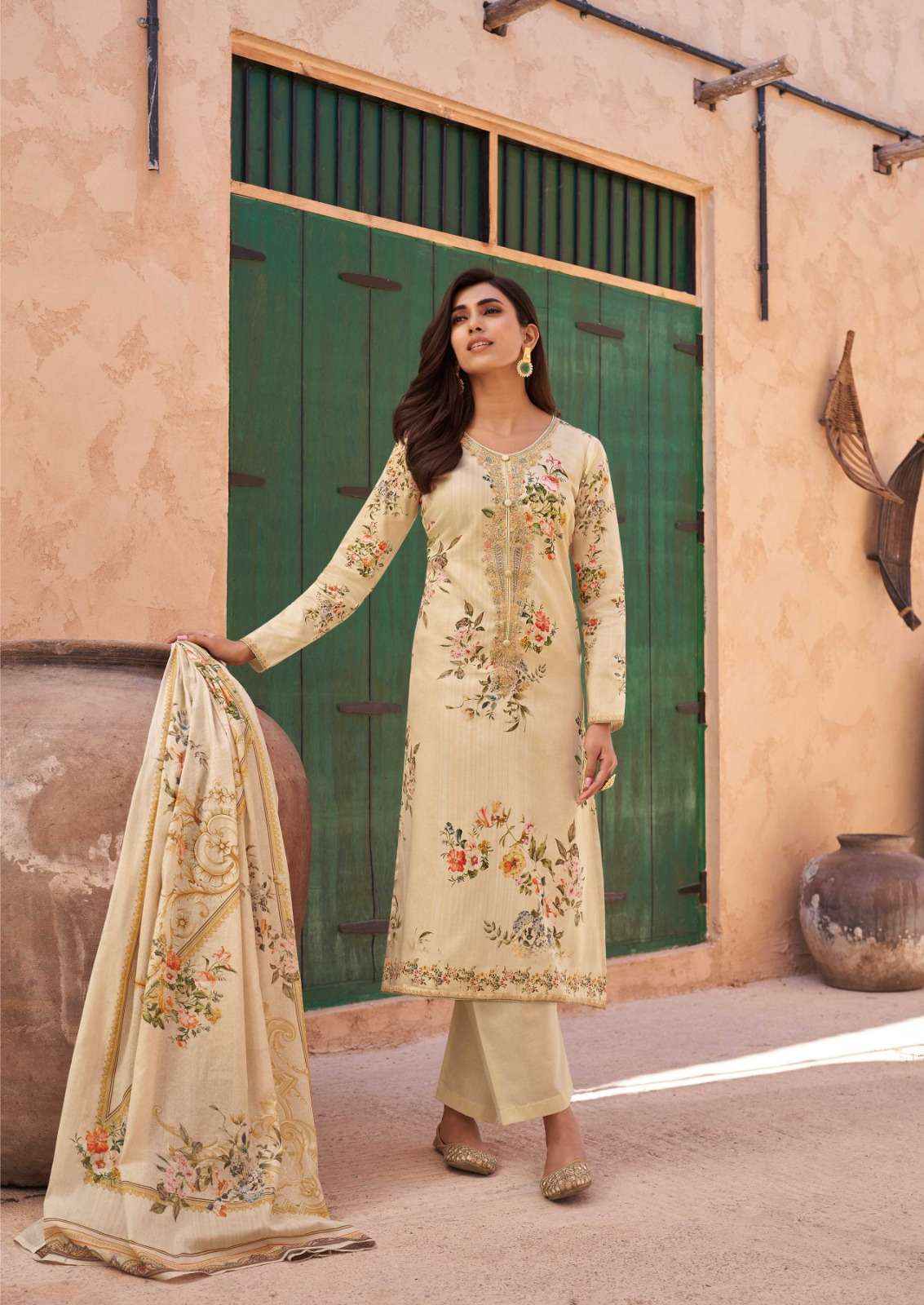 THE HERMITAGE SHOP AARKE LAWN COTTON DIGITAL PRINT WITH FANCY WORK SUIT ( 6 PCS CATALOG )