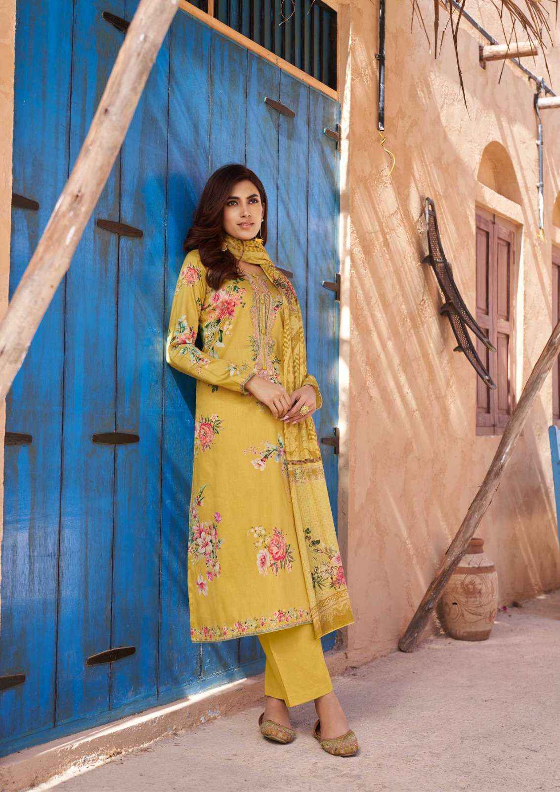 THE HERMITAGE SHOP AARKE LAWN COTTON DIGITAL PRINT WITH FANCY WORK SUIT ( 6 PCS CATALOG )