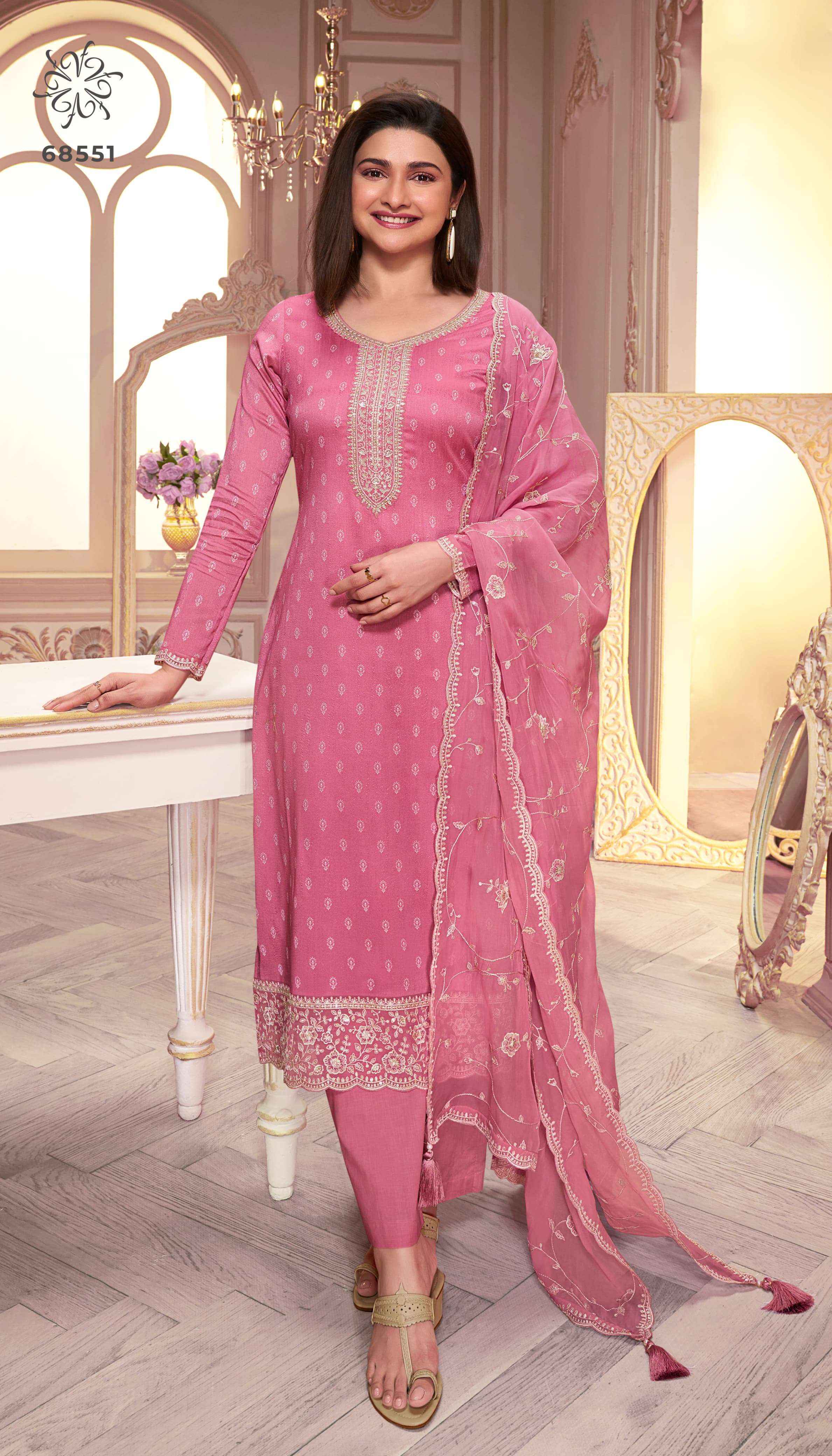 VINAY FASHION KULEESH PURVA HIT LIST GEORGETTE DESIGNER SUIT ( 5 PCS CATALOG )