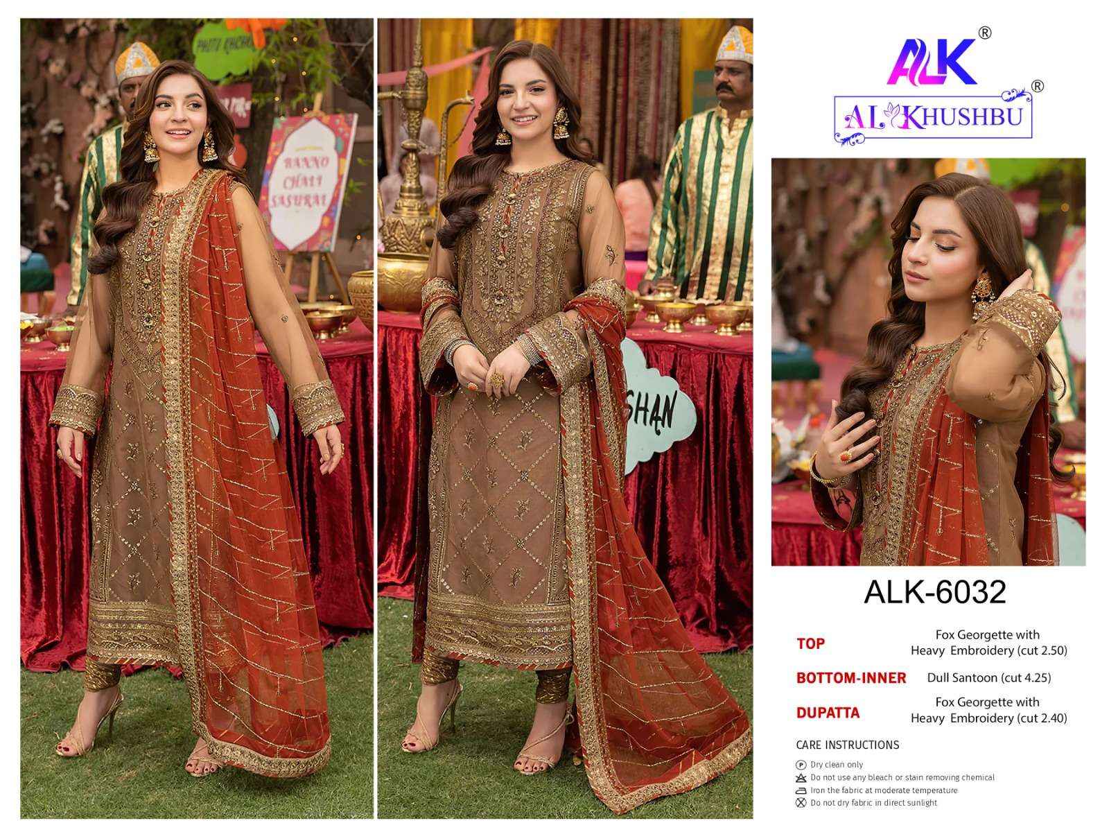 AL KHUSHBU ZAHRA RUBAB GEORGETTE HEAVY EMBROIDERED PAKISTANI SUIT (3 PCS CATALOG )