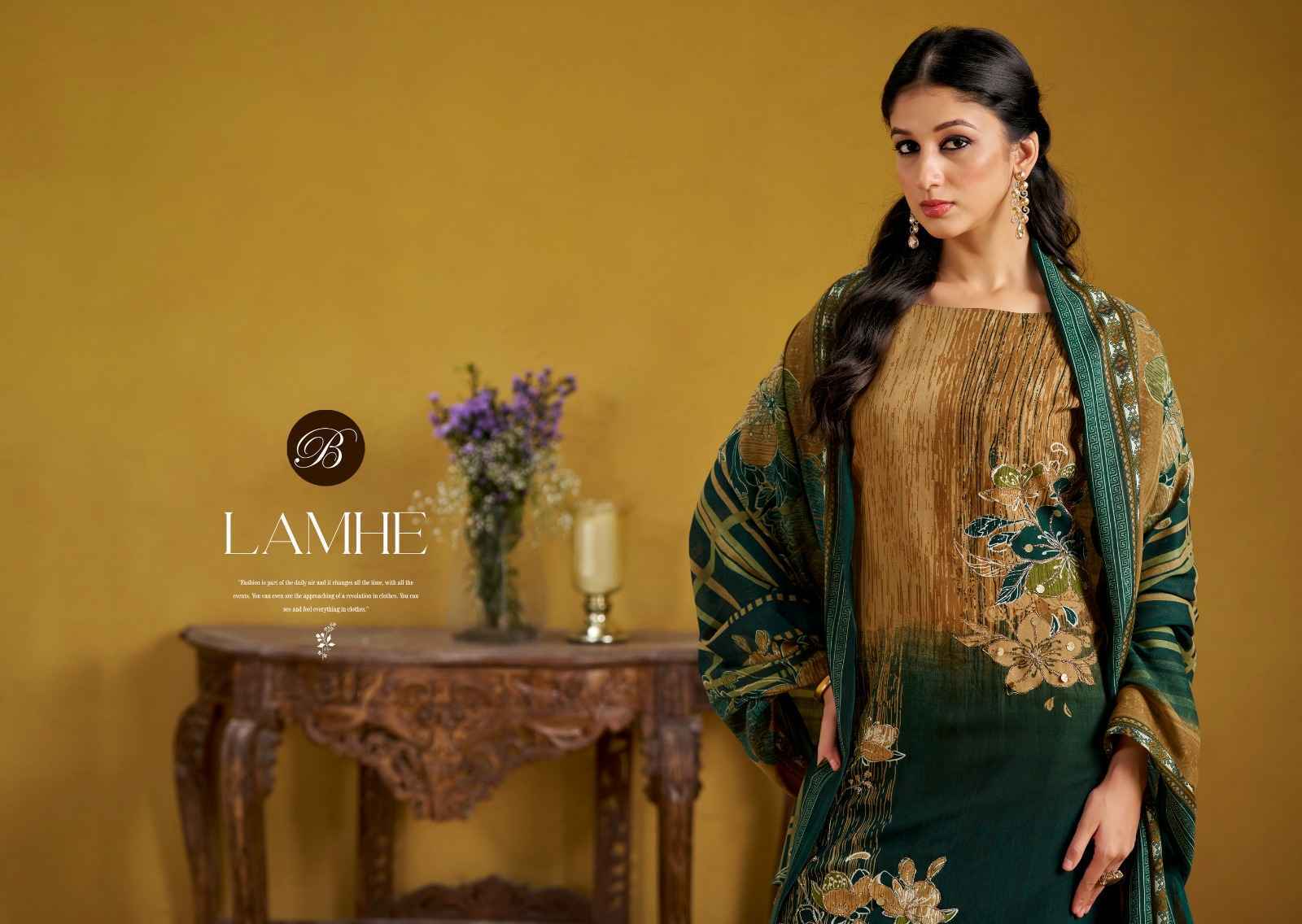 Belliza Lamhe Viscouse Reyon Dress Material 6 pcs Catalogue