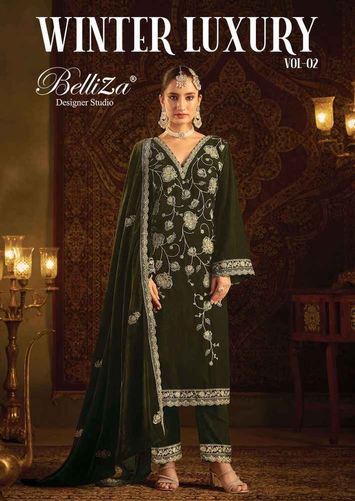 Belliza Winter Luxury Vol 2 Kashmiri Velvet Dress Material { 4 pcs Catalogue }