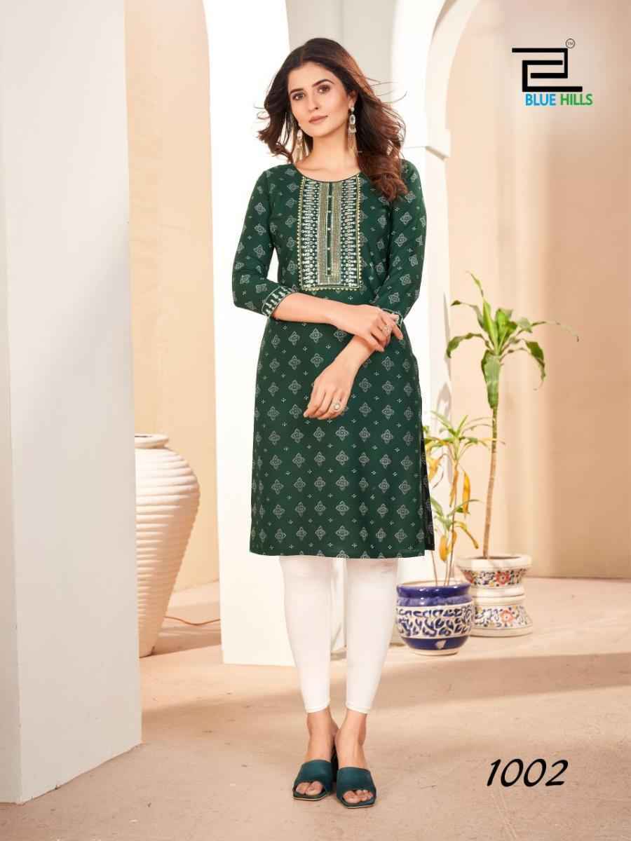 Blue Hills Royal Queen Cotton Kurti 10 pcs Catalogue