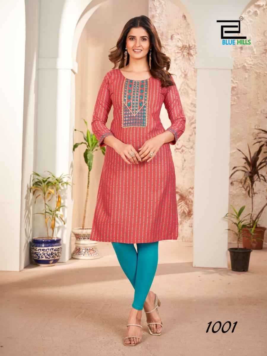 Blue Hills Royal Queen Cotton Kurti 10 pcs Catalogue