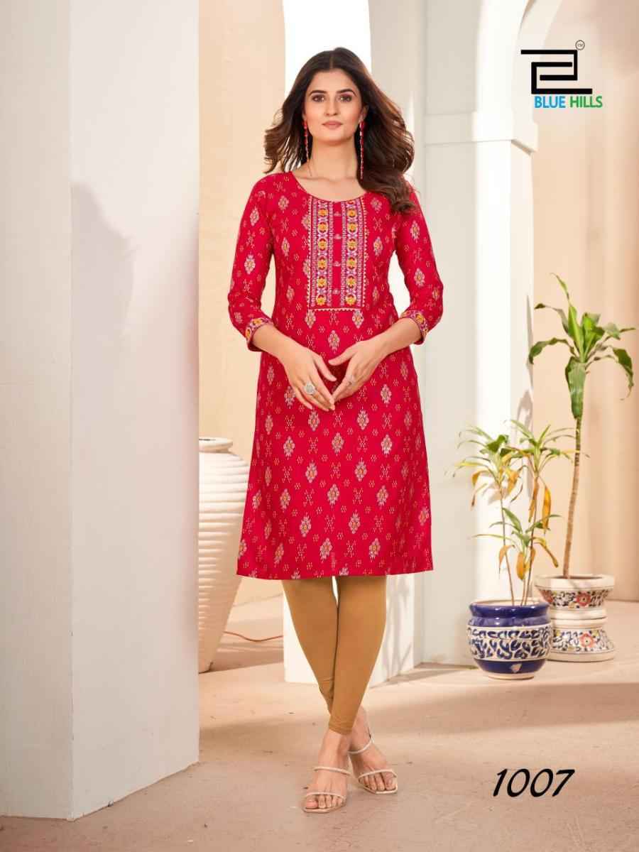 Blue Hills Royal Queen Cotton Kurti 10 pcs Catalogue