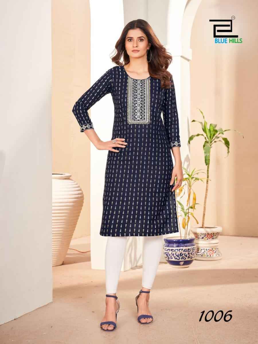 Blue Hills Royal Queen Cotton Kurti 10 pcs Catalogue