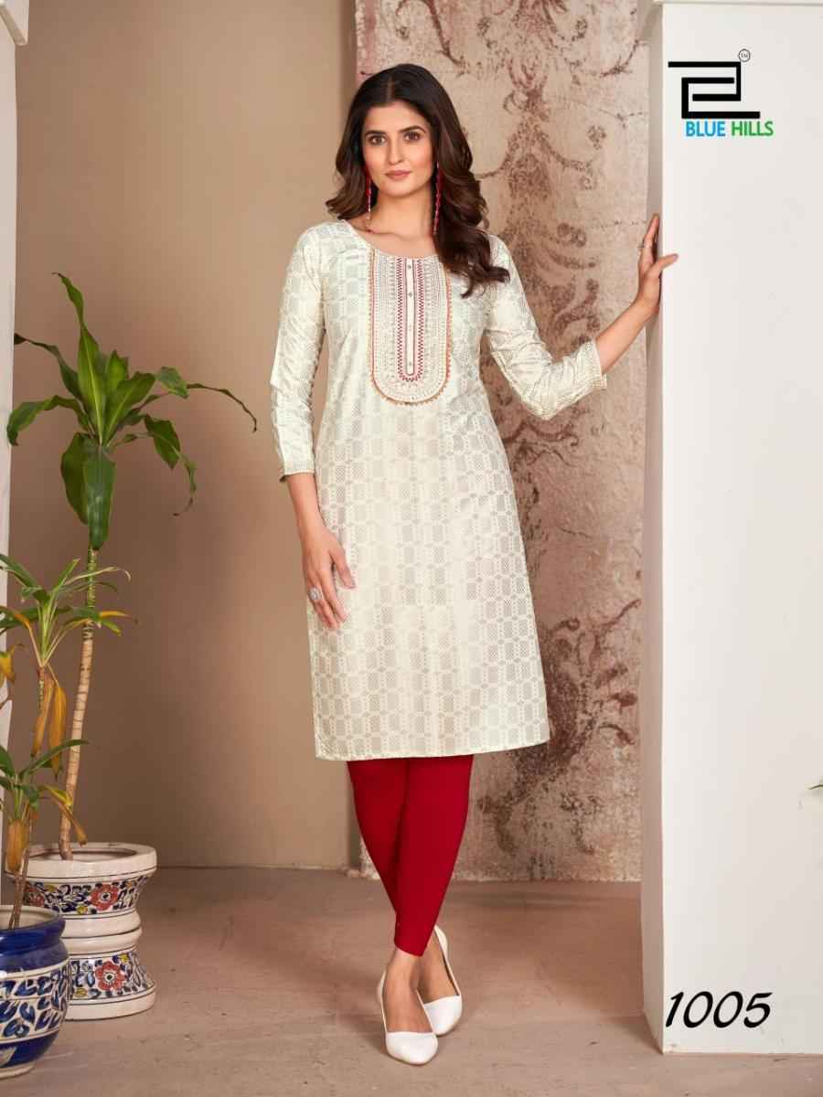 Blue Hills Royal Queen Cotton Kurti 10 pcs Catalogue
