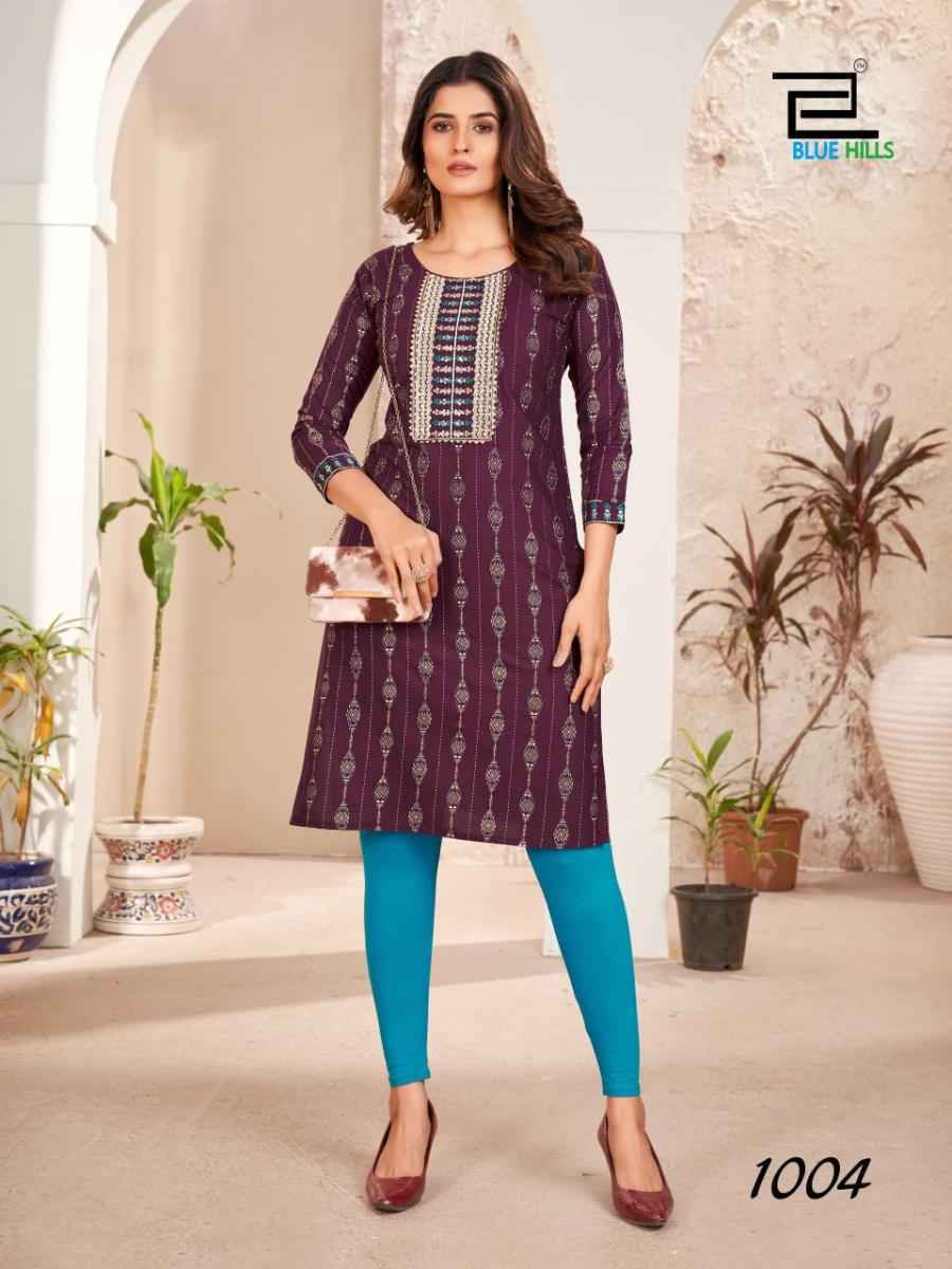 Blue Hills Royal Queen Cotton Kurti 10 pcs Catalogue