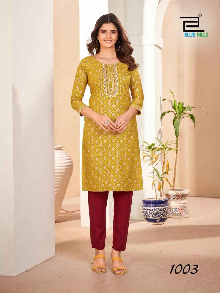 Blue Hills Royal Queen Cotton Kurti 10 pcs Catalogue
