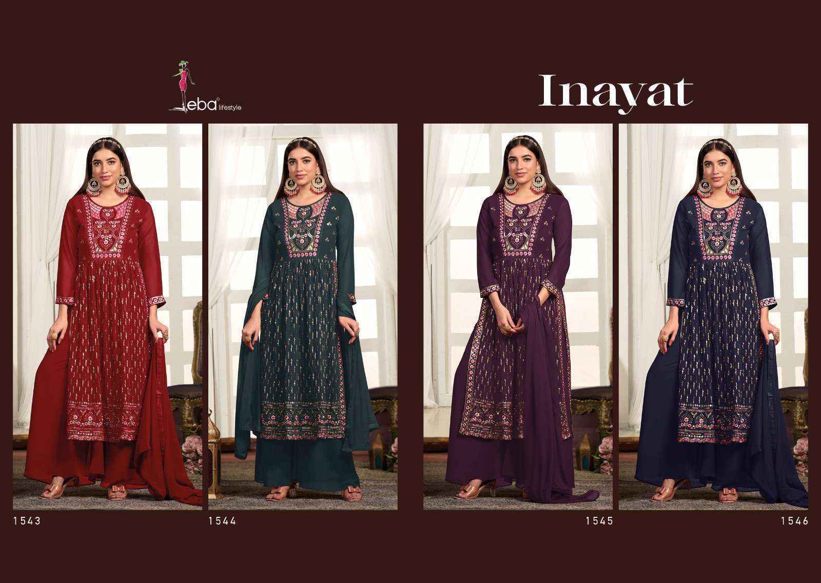 Eba Lifestyle inayat series 1543-1546 Blooming Georgette suit Wholesale Surat ( 4 Pcs Catalog )