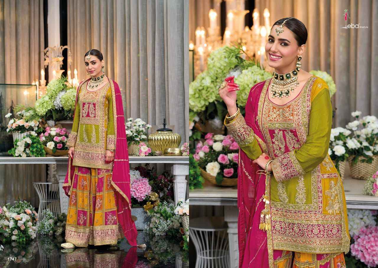 Eba Lifestyle Rang Readymade Chinon Dress 2 pcs Catalogue