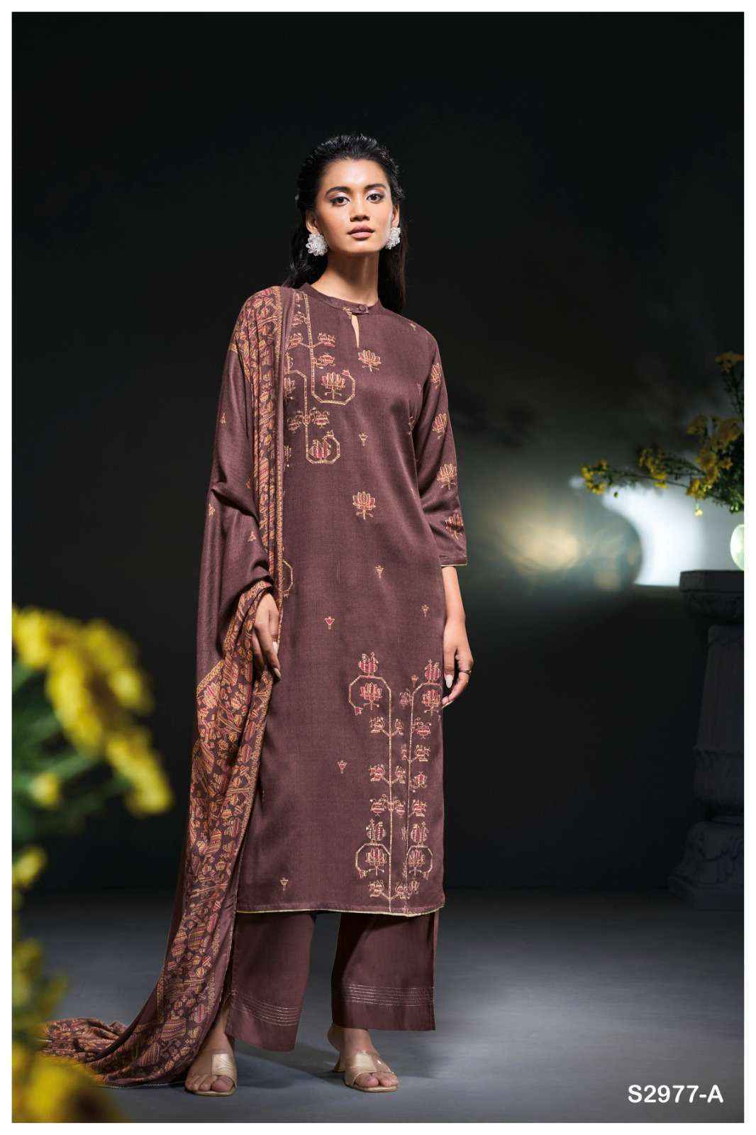 Ganga Tadisa 2977 Pashmina Dress Material 4 pcs Catalogue