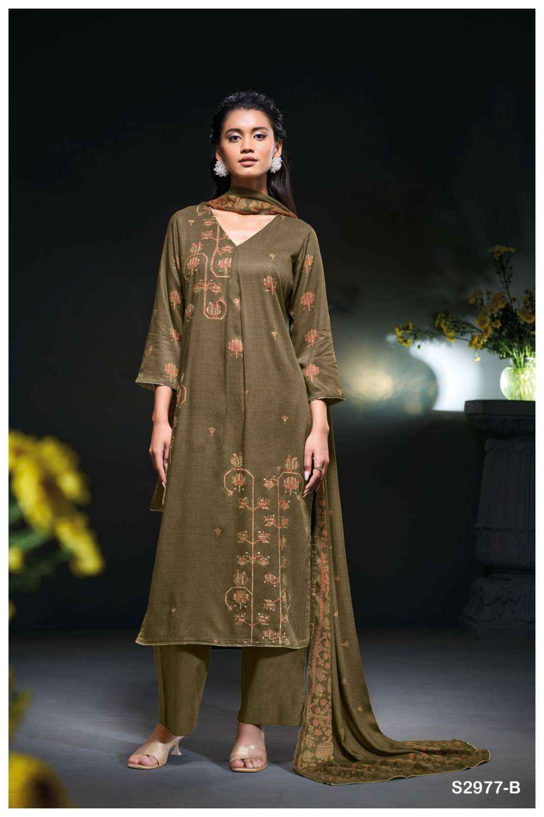 Ganga Tadisa 2977 Pashmina Dress Material 4 pcs Catalogue