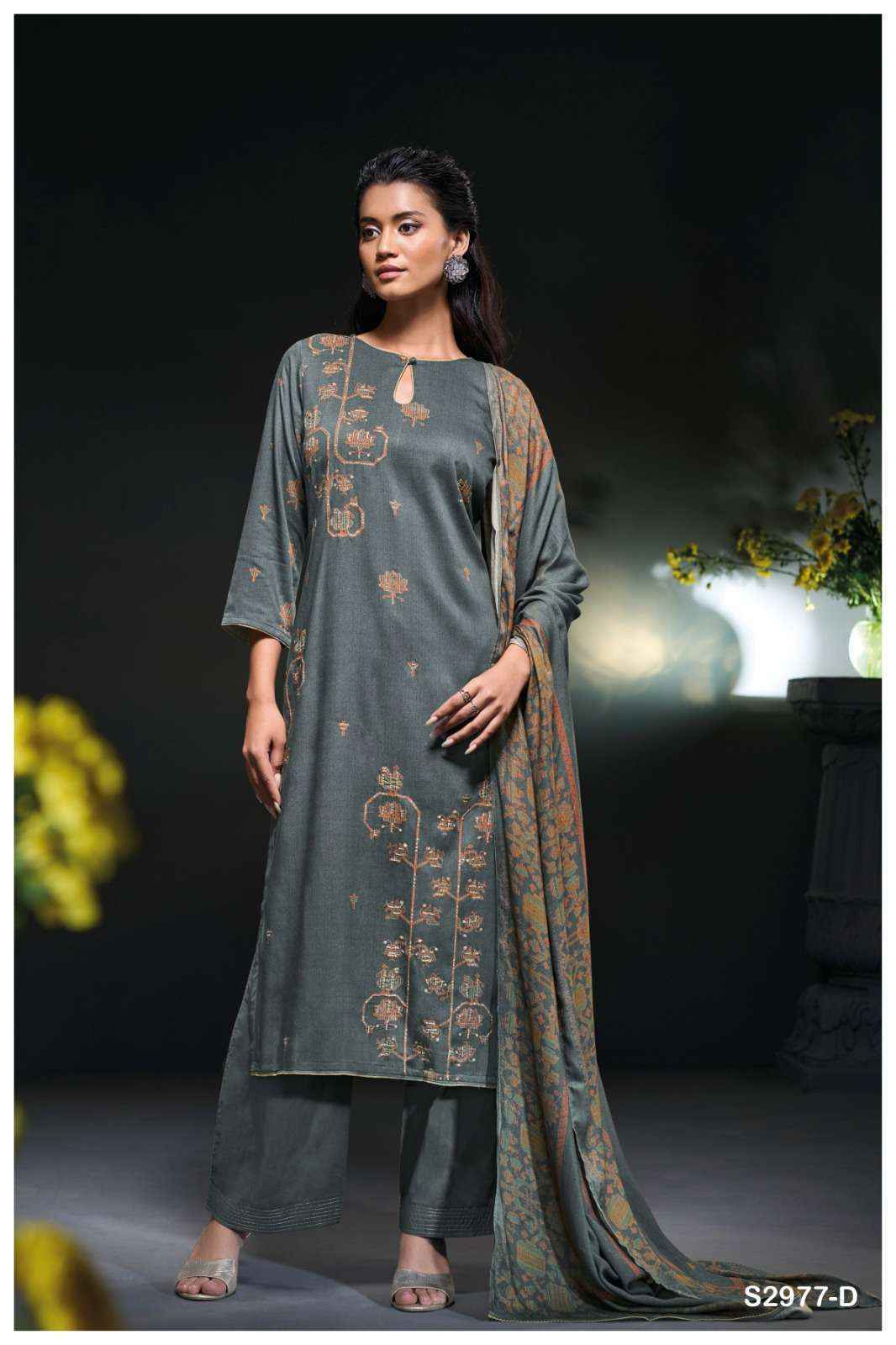 Ganga Tadisa 2977 Pashmina Dress Material 4 pcs Catalogue