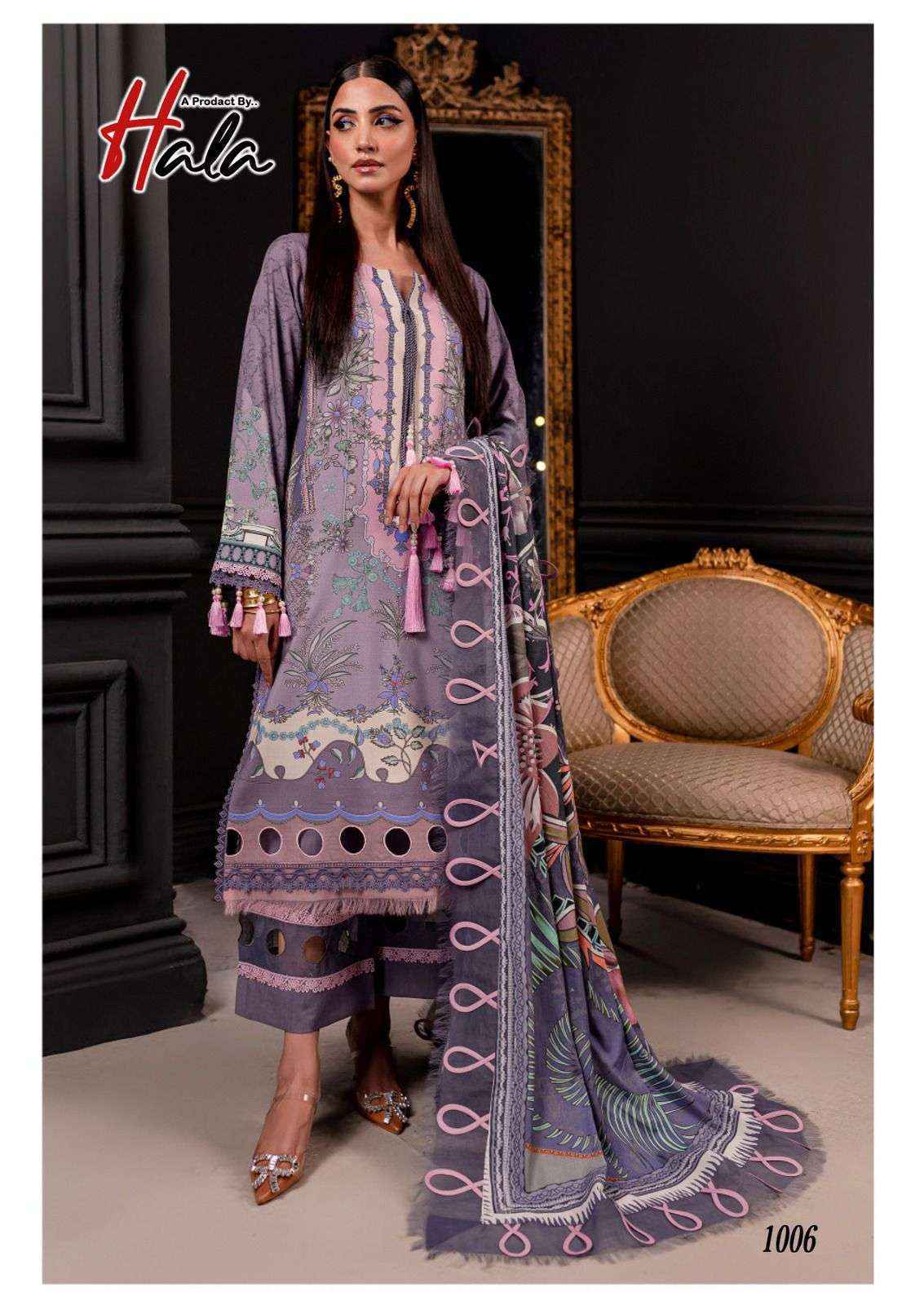 Hala Azure Vol 1 Wholesale Lawn Cotton Ladies Dress Material ( 6 pcs Catalogue )