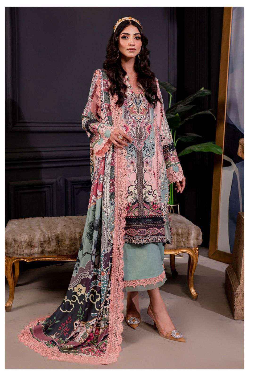 Hala Azure Vol 1 Wholesale Lawn Cotton Ladies Dress Material ( 6 pcs Catalogue )