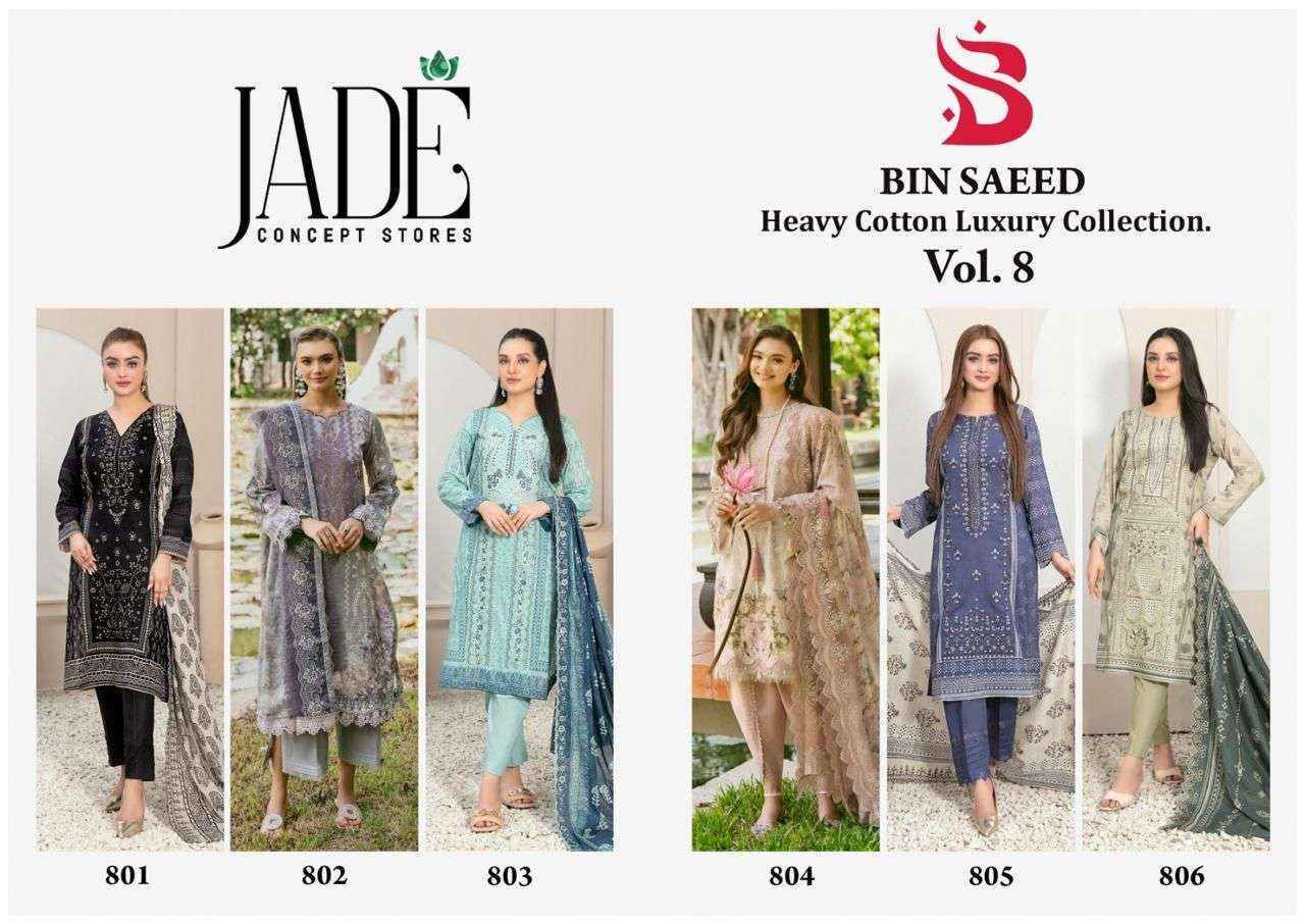 Jade Bin Saeed Heavy Luxury Vol 8 Wholesale Cotton Ladies Dress Material