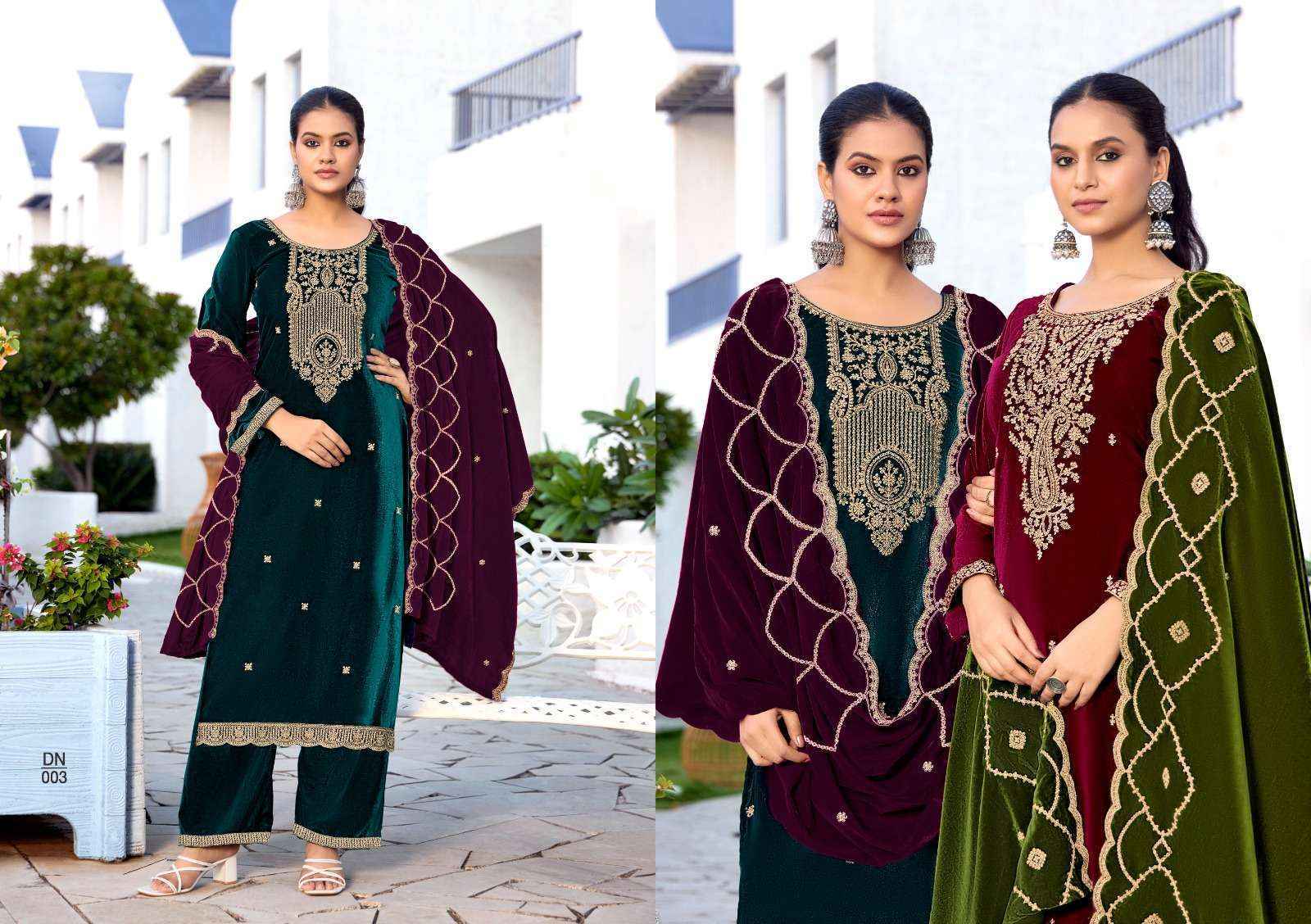 Levisha Kashida Velvet Dress Material Wholesale Market Surat ( 6 pcs Catalogue }