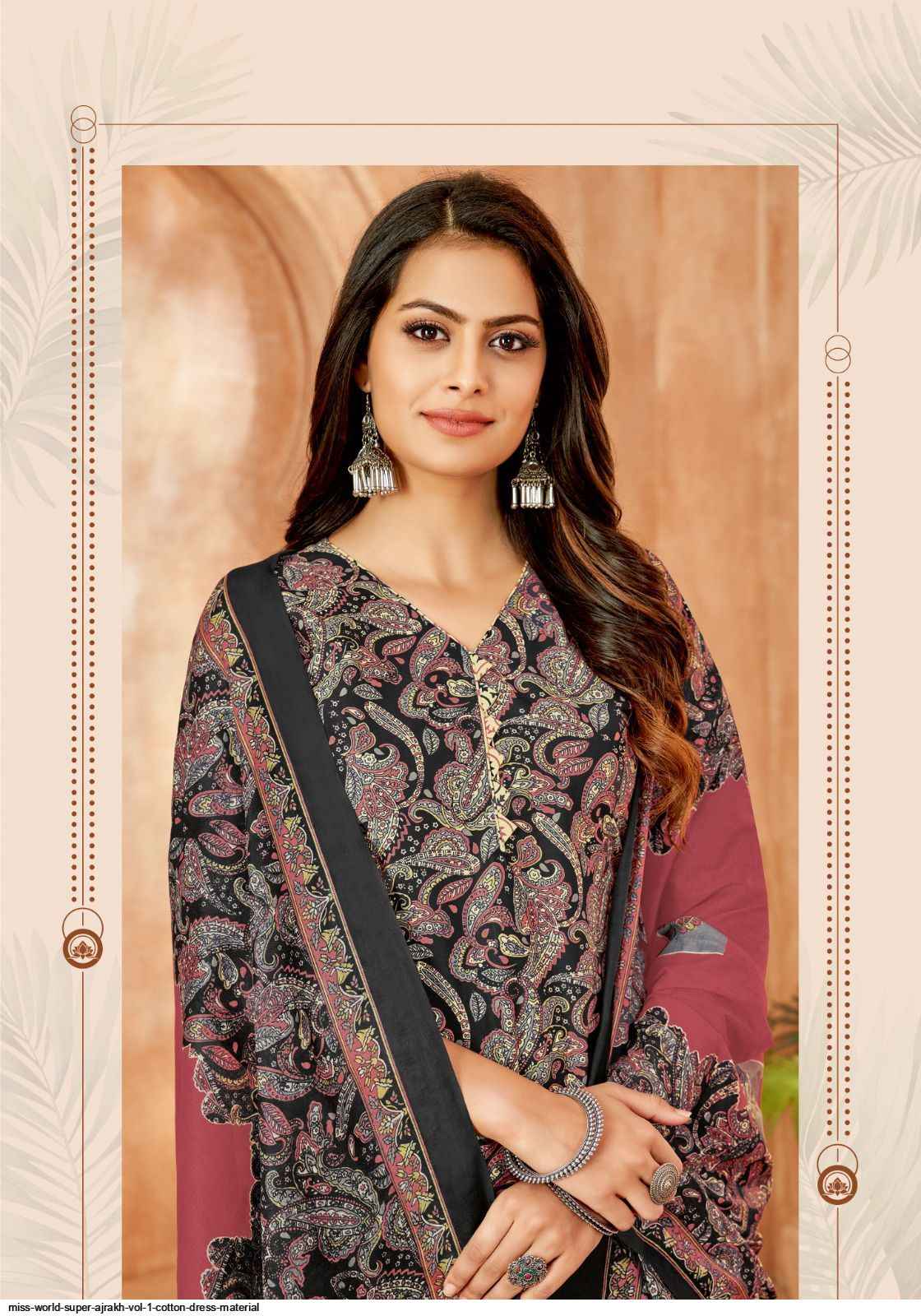 Miss World Super Ajrakh Vol 1 Cotton Drees Material Wholesale ( 10 Pcs Catalog )