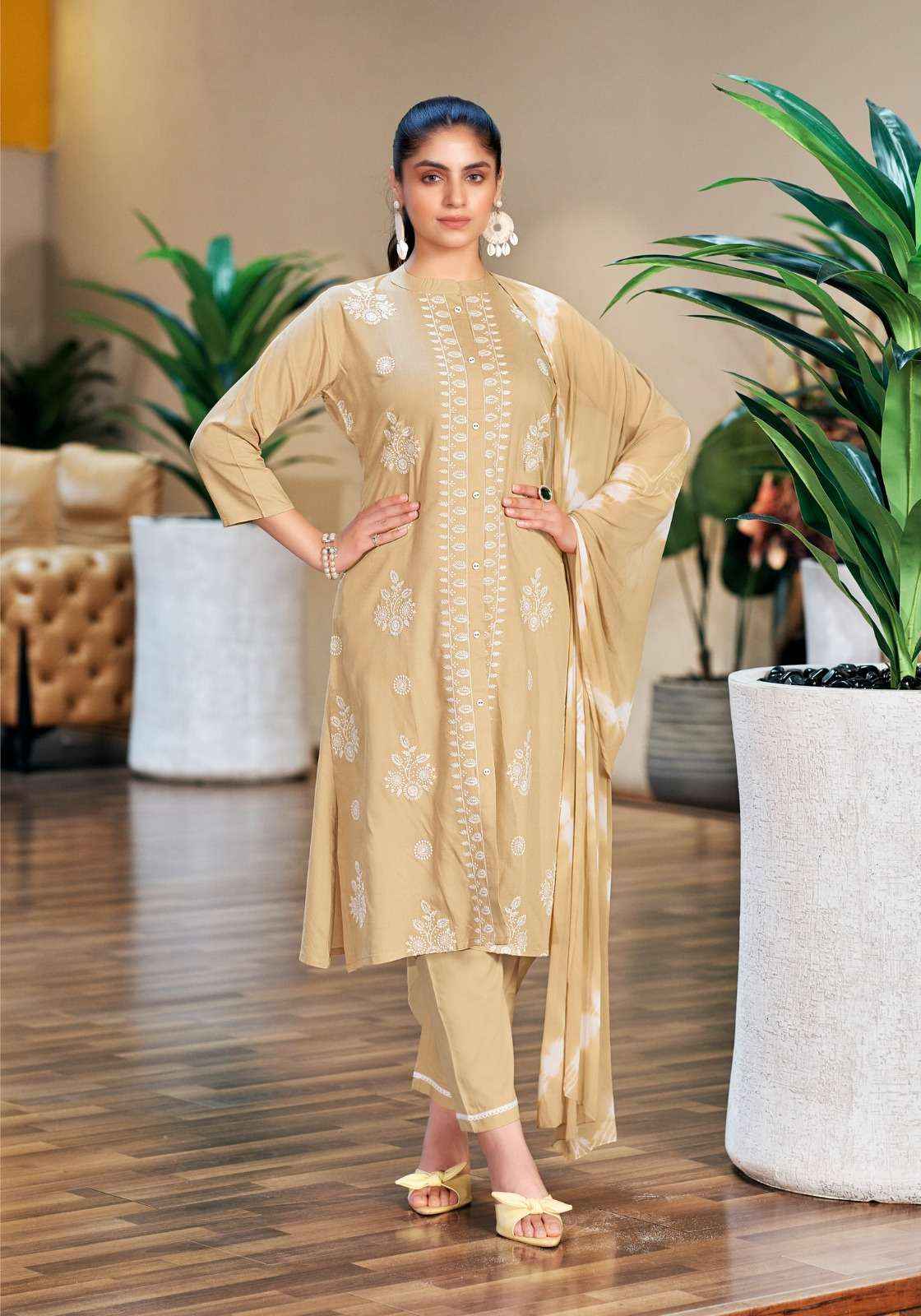 MYSTIC 9 RAJWADI VOL 1 RAYON FANCY WORKS LADIES KURTI COMBO SET ( 8 PCS CATALOG )
